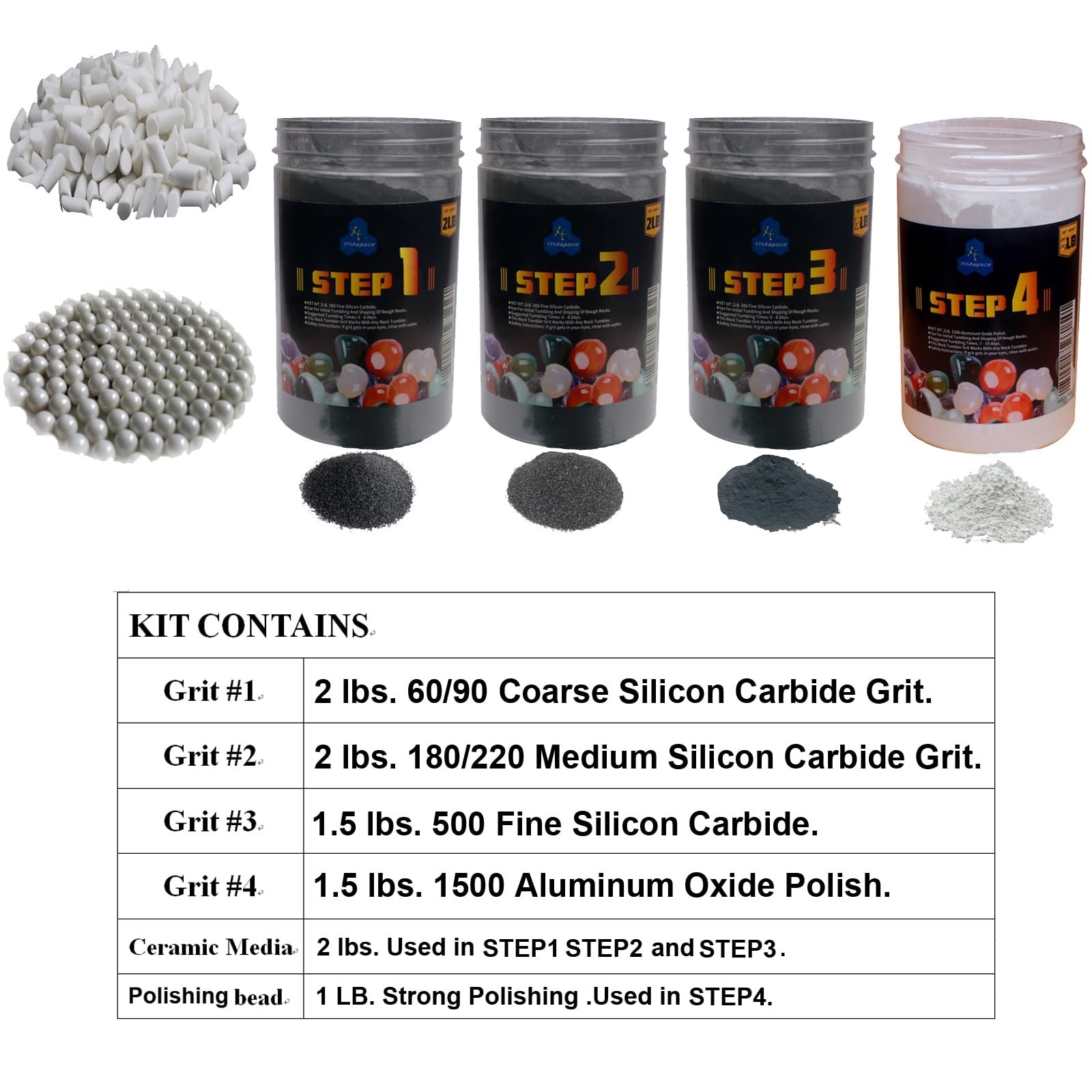 10 Pounds Rock Tumbler Grit Refill – Polishing 10 lbs Complete Kit