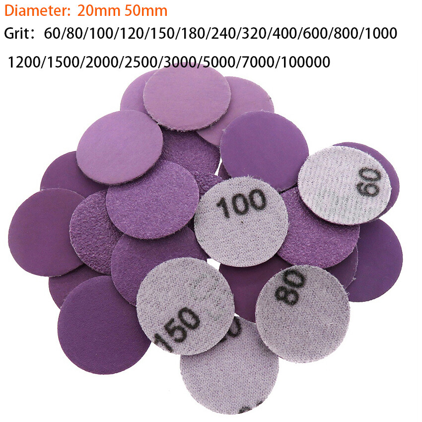 25mm 50mm Sanding Discs Wet and Dry Orbital Sandpaper Hook & Loop Pads All Grit