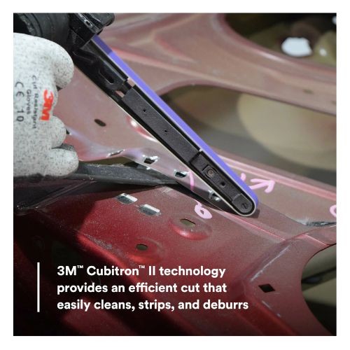 3M Cubitron II 33445 Sanding Belts, 1/2 in x 18 in, 60 Grit, Purple, 10 belts