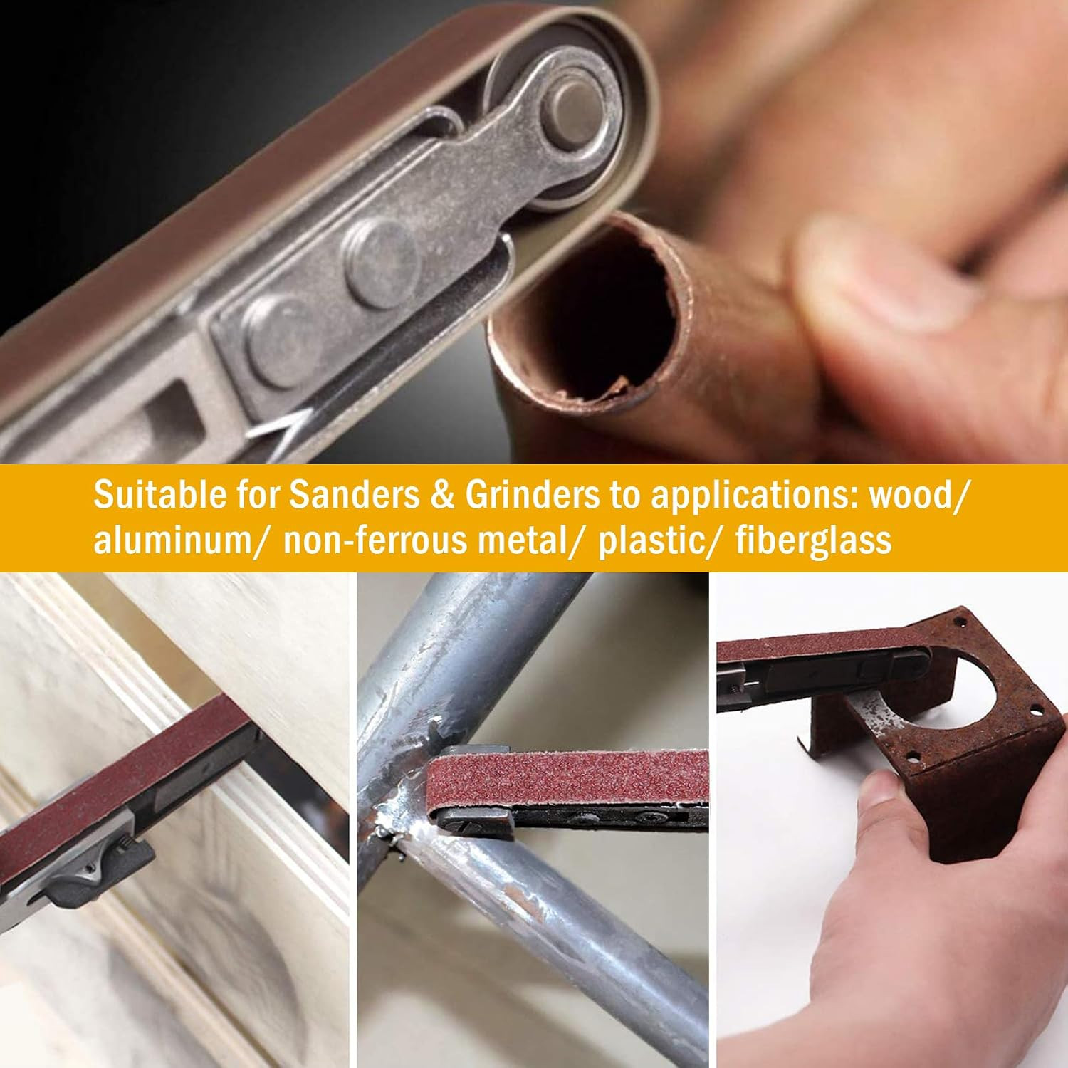 Sanding Belts 3/8×13 Inch 42 Pcs 7 Grits 40-400 Aluminum Oxide Air File Sander