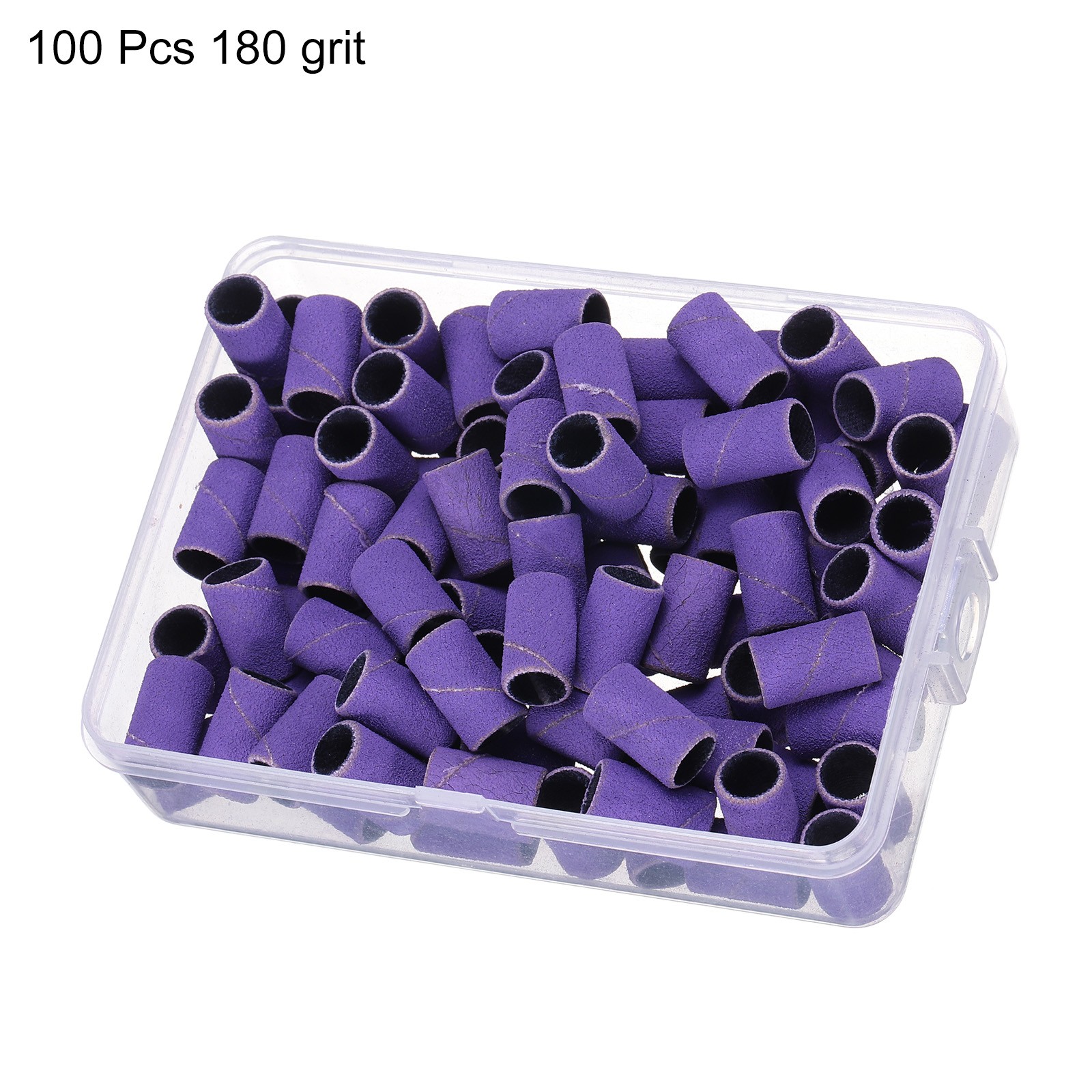 100pcs Small Sanding Bands 180 Grit for Nail Drill Bits Purple