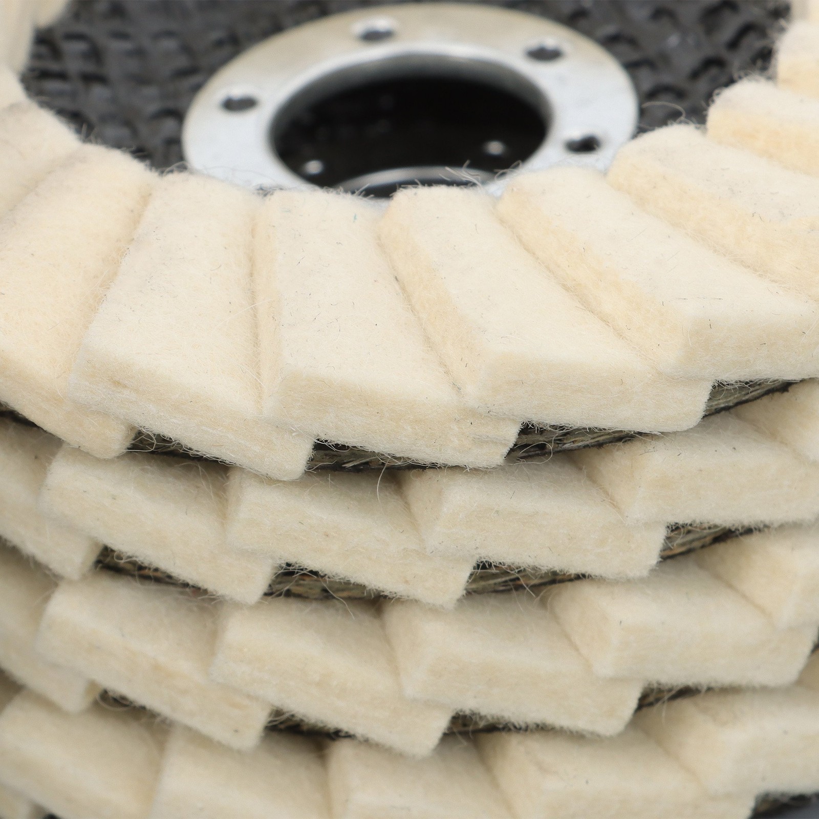 8 Pcs Wool Polishing Wheel Disc Set with 4.5 X 7/8″ Buffing Wheel and Compound