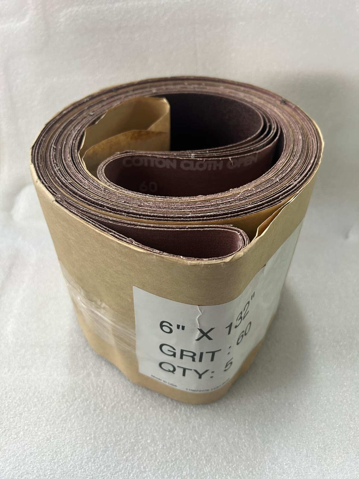 Pack of 5 – Sanding Belts 6″ X 132″ Grit 60 Aluminum Oxide Cloth Sander Belts