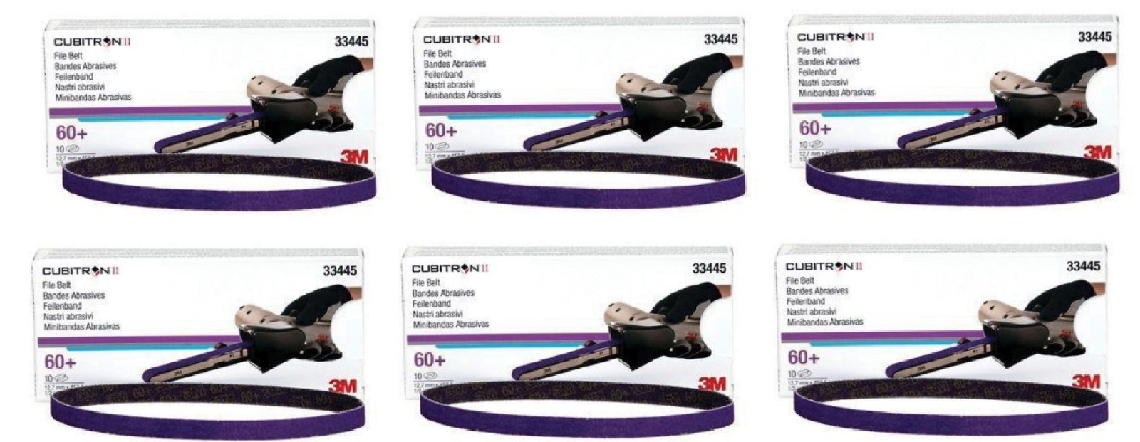 3M 33445 Cubitron II 1/2″ x 18″ File Belt – 10 Belts/Box (6 Pack)