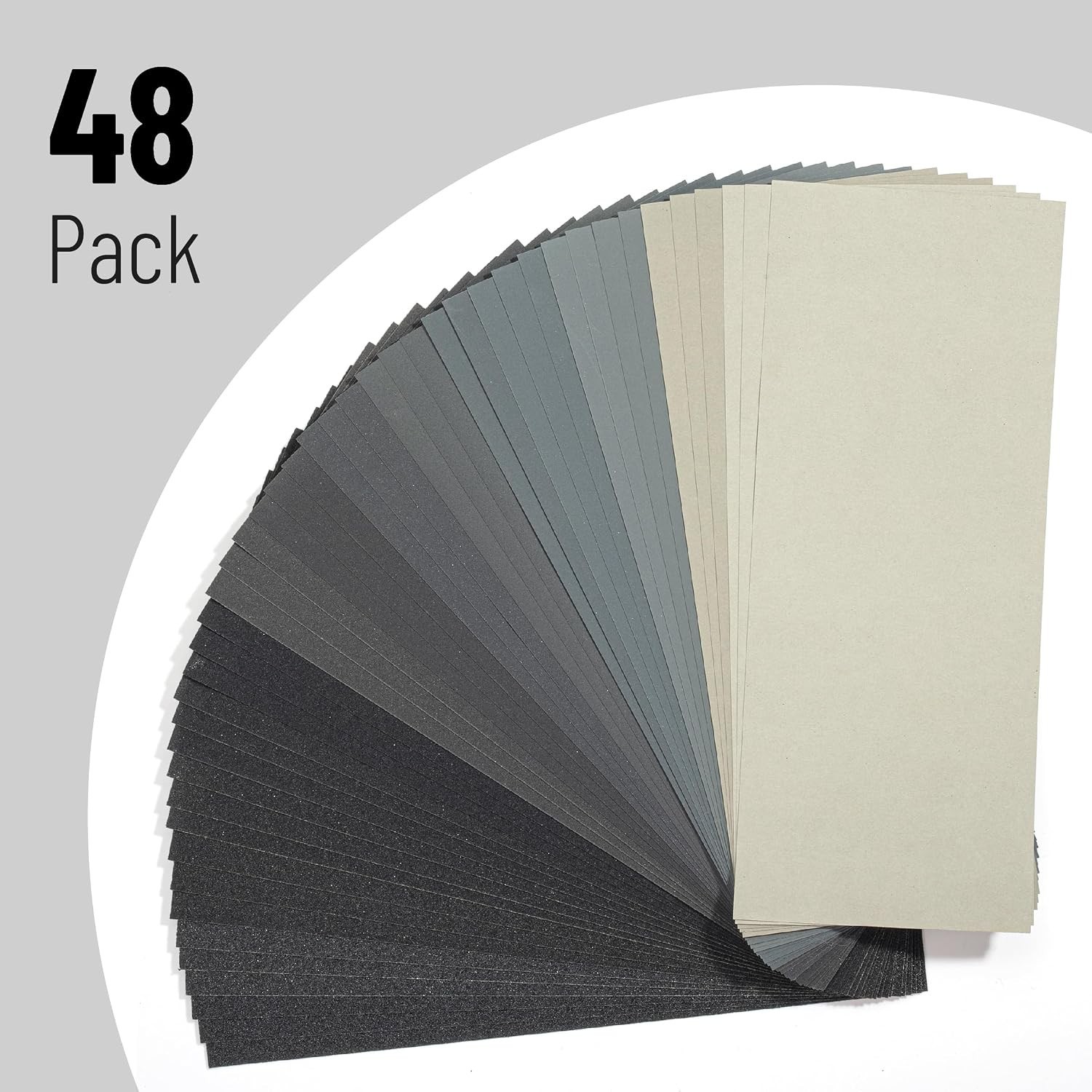 48pcs Sandpaper Sheets Assortment Sand Paper Wet Dry 120 to 5000 Grit Wood Metal