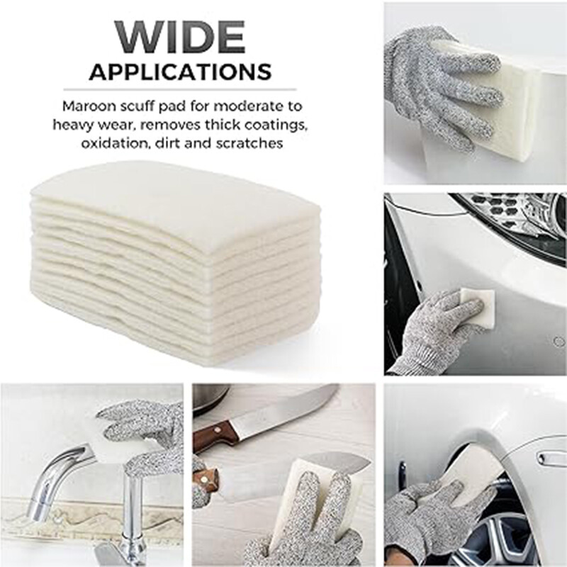 25pcs 6″ X 9″/150x230mm Scuff Pads Gold Non-Woven Hand Pad 150 Grit For Cleaning