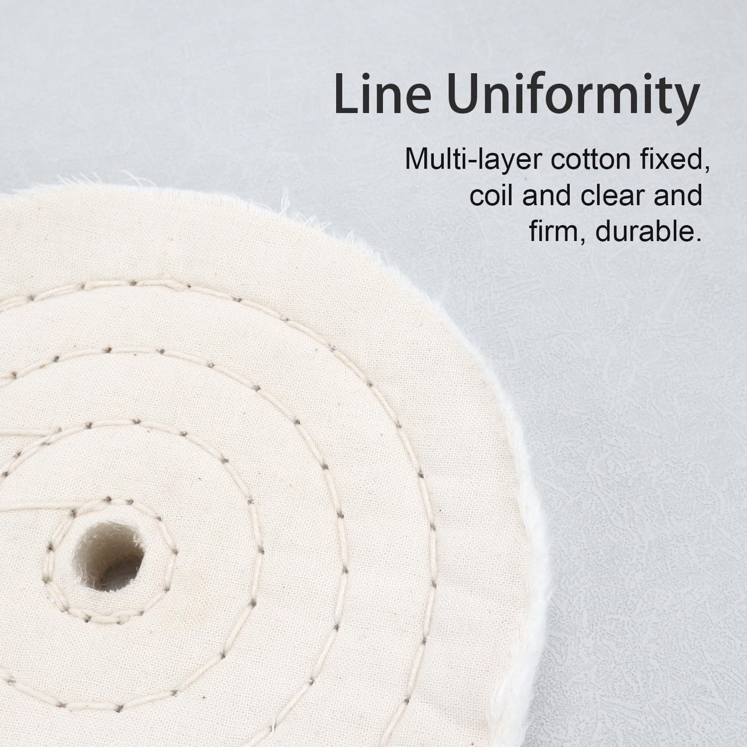 6in Cotton Buffing Wheel Extra Thick Spiral Sewn 70 Ply 1/2in Bench Grinder