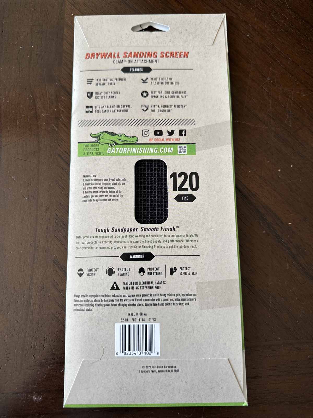 Gator Precut Drywall Sanding Screen Fine 120 -Grit Sheet Sandpaper 4.25-Inches W