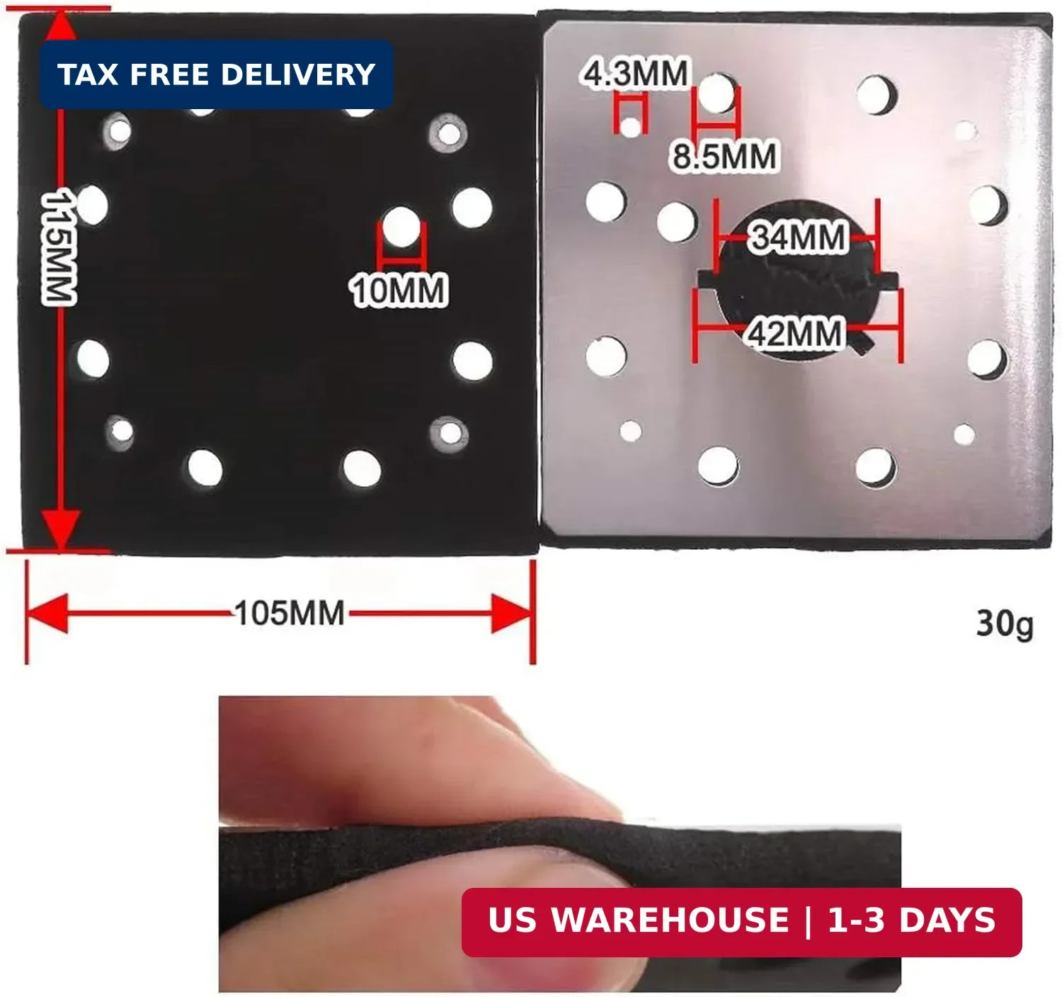 1/4 Sheet Sander Pad Backing Plate Fits151284-00 151284-00SV | Fits151284-00 、15
