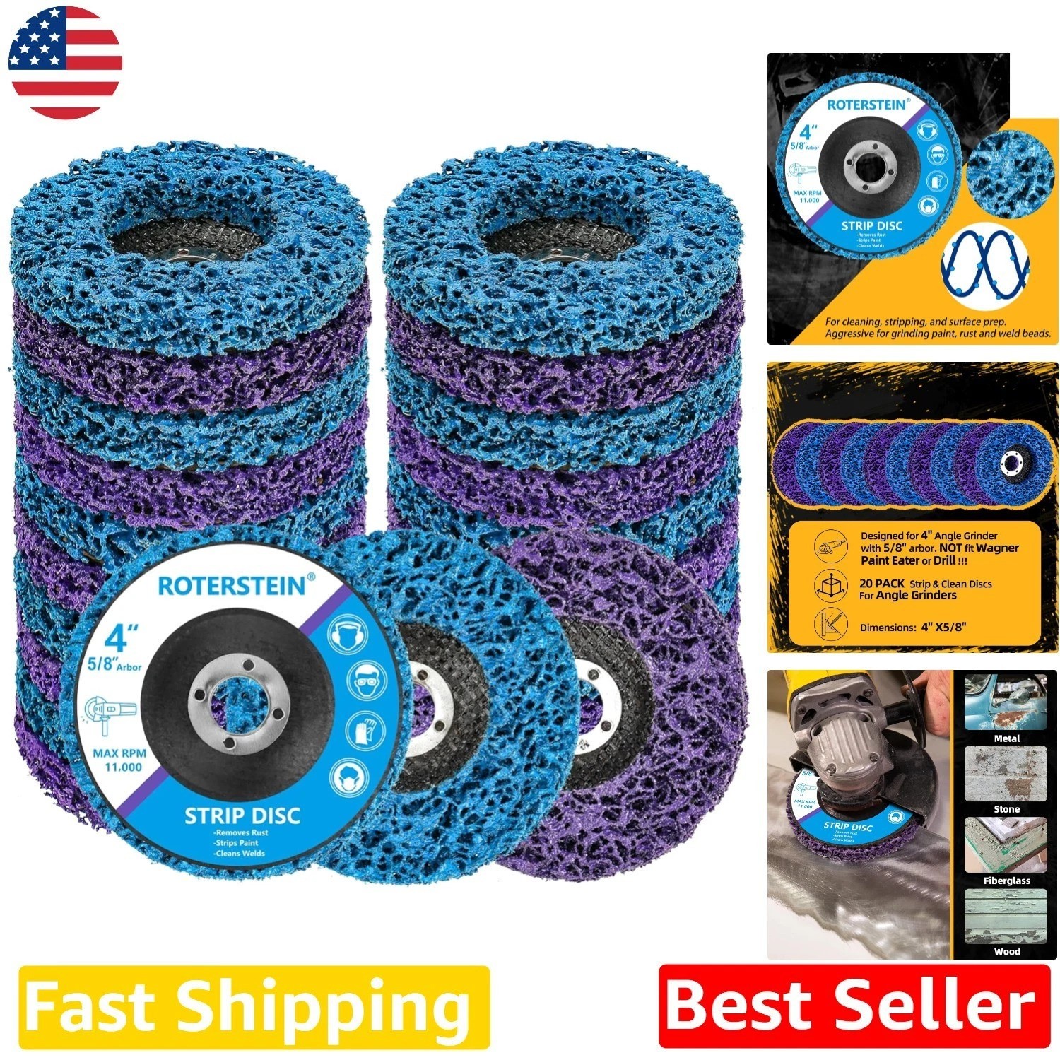 4″ Stripping Wheel 20pc – Fast Rust Paint Removal for Grinder