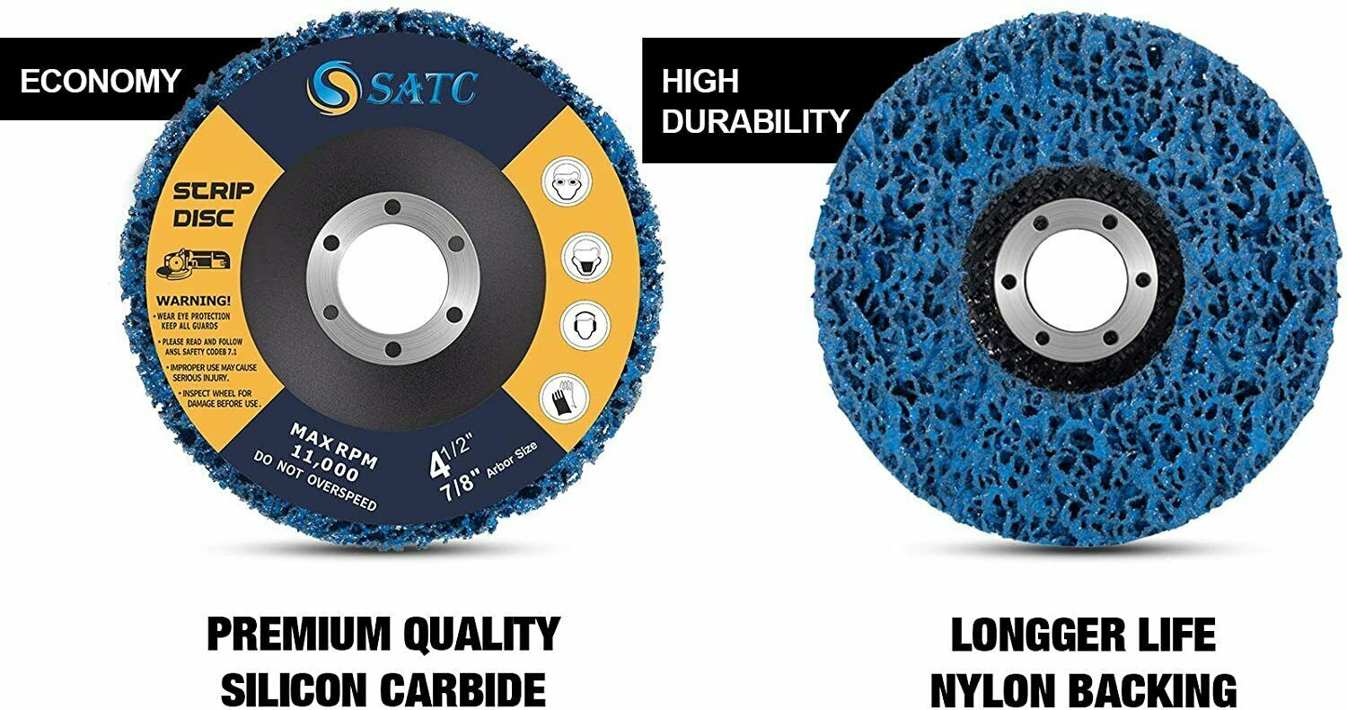 3Pc 4-1/2″x7/8″ Poly Strip Disc Wheel Paint Rust Removal Clean For Angle Grinder
