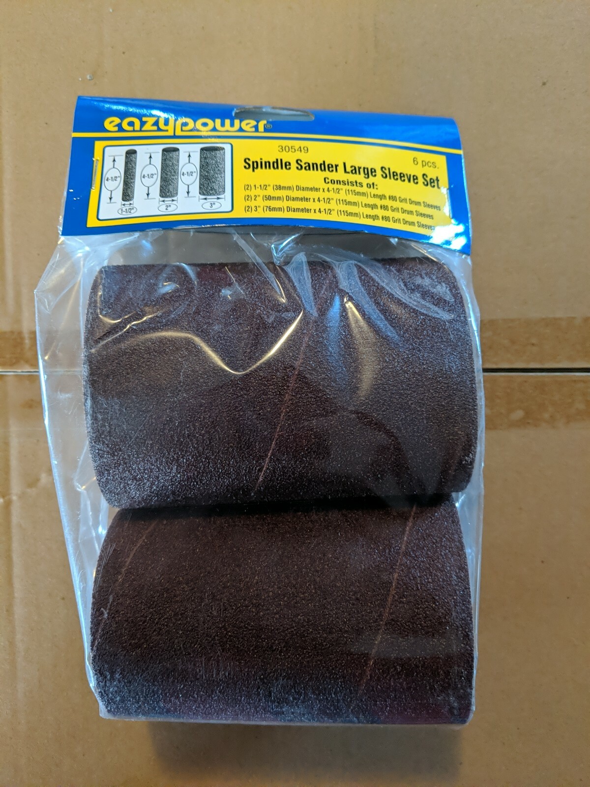 (2) Packs Eazypower Spindle Sander 80 Grit Drum Sleeves 30549 4.5 Inches Long