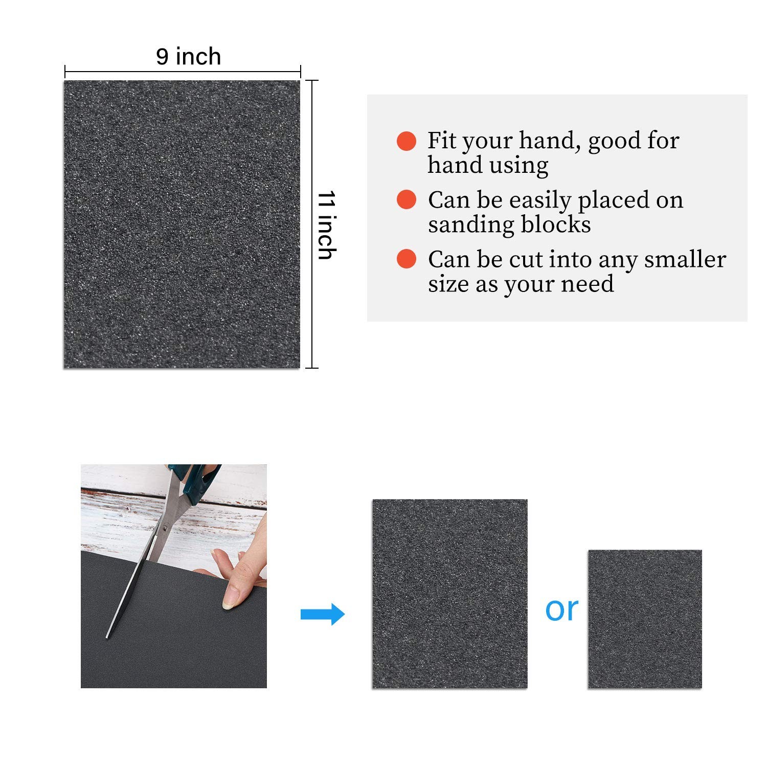 Abrasive Dry Wet Waterproof Sandpaper Sheets Assorted Grit of 400/600/ 800/10…