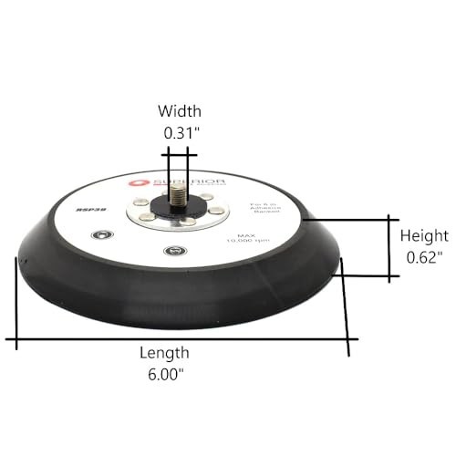 5 Inch Hook and Loop Sander Pad 5 Vacuum Holes Threaded Shaft 5/16-24 UNF