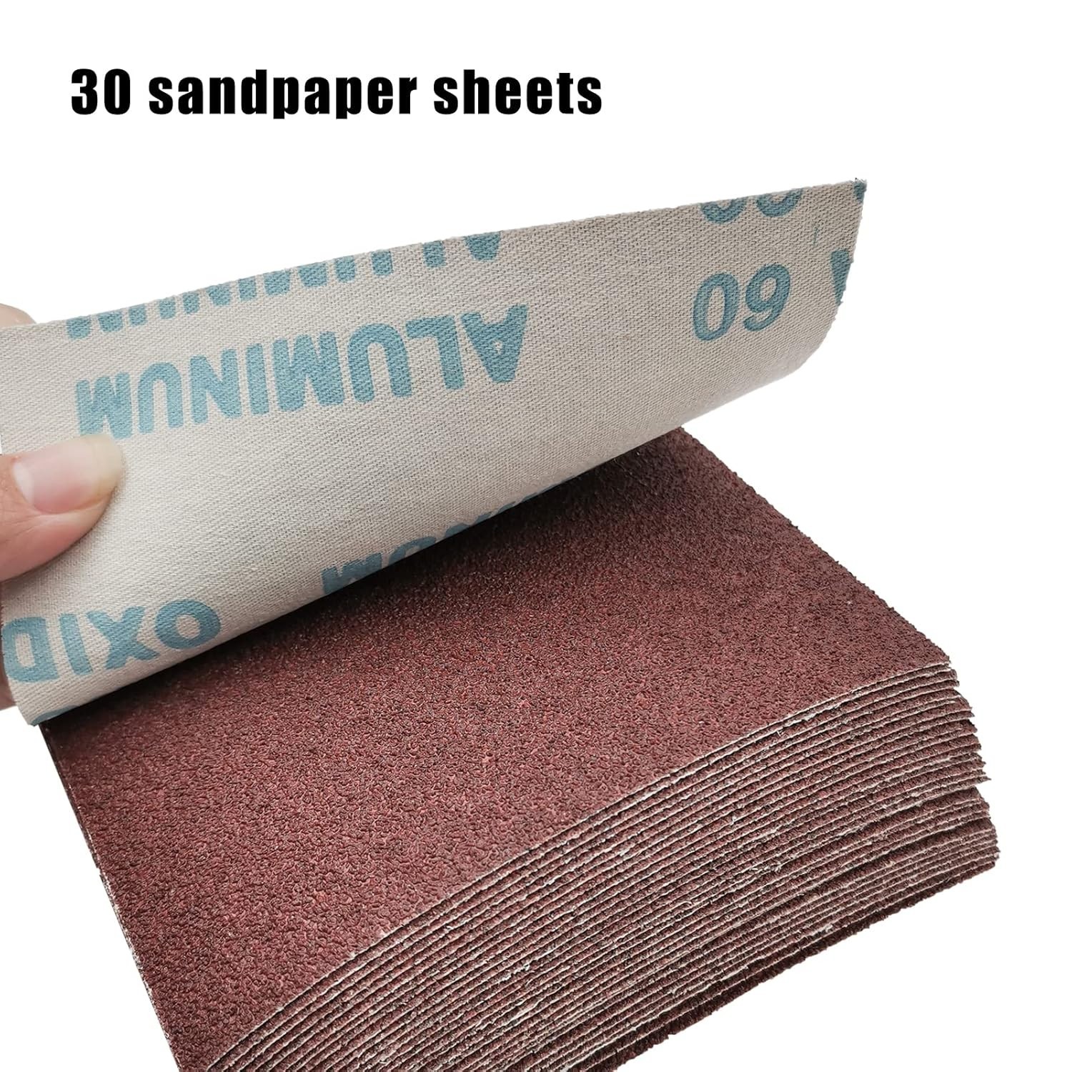 1/4 Sheet Sandpaper 4.5 x 5.5 Inch, Wet Dry Sand Paper, 60Grit-30pcs Sanding She