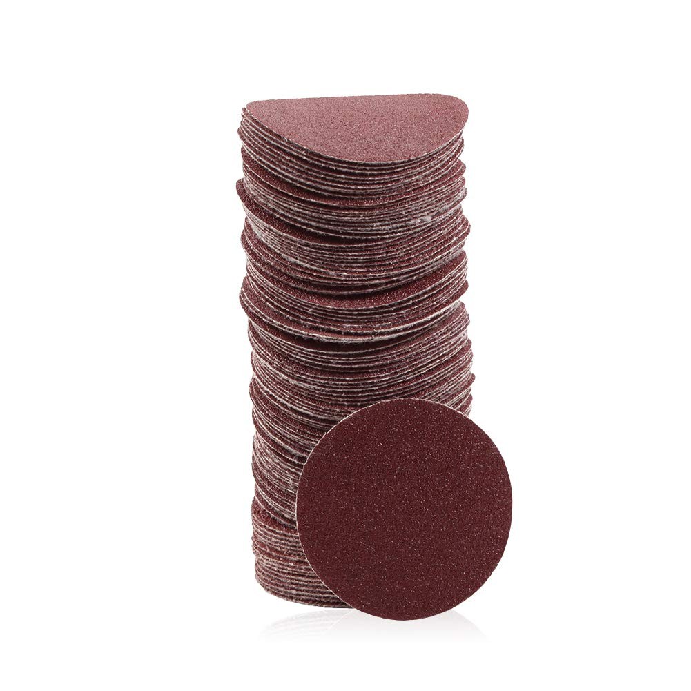 SPEEDWOX 100pcs Sanding Discs 2 inch Sandpaper 80 Grit Hook and 2-Inch, Red