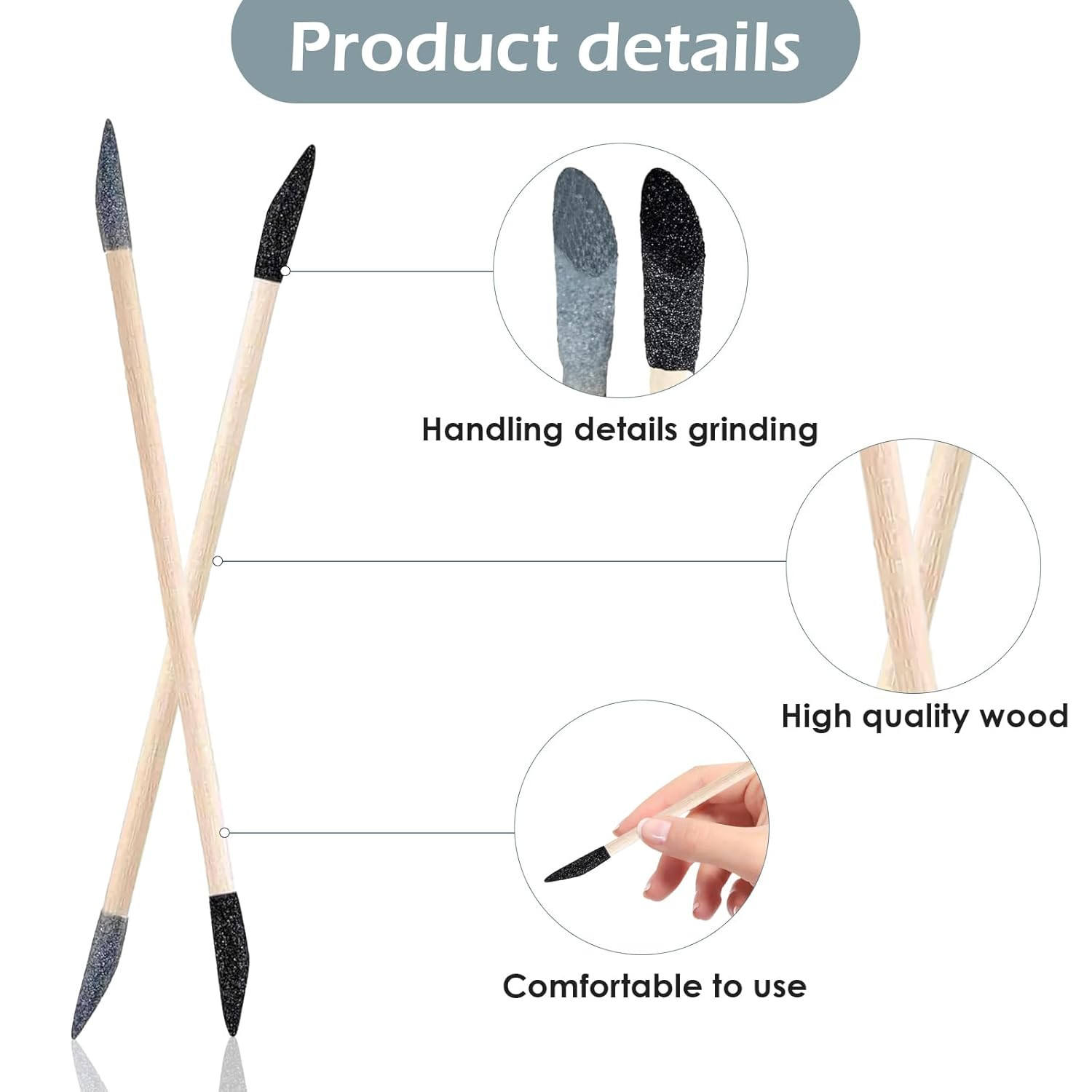 Sanding Sticks 30 Pcs, Double-Ended Sanding Tools for Wood & Plastic Models, 120