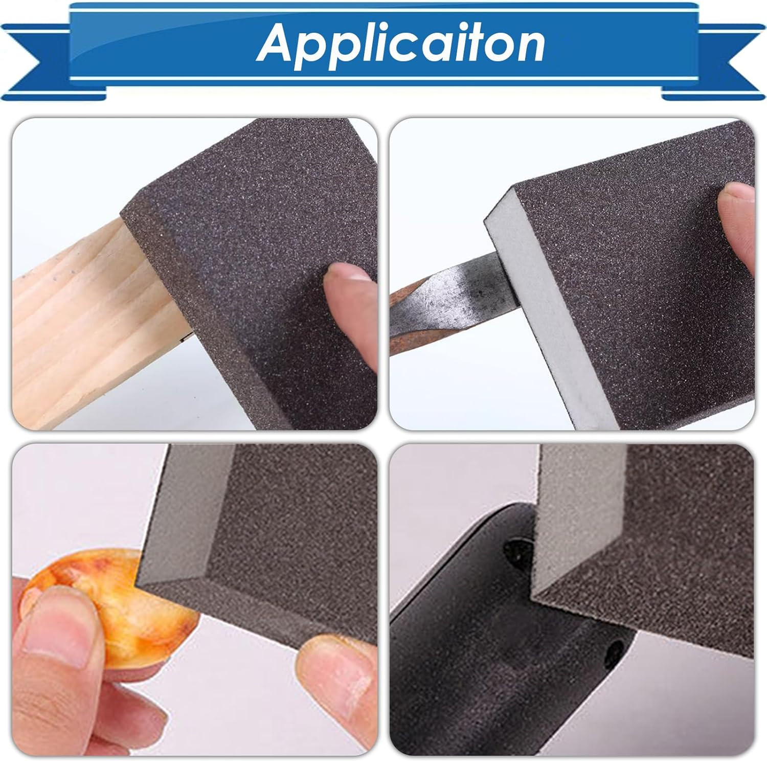 6Pcs Sanding Sponge 60 80 120 220 Coarse Medium Fine Grit Sanding Block Washable