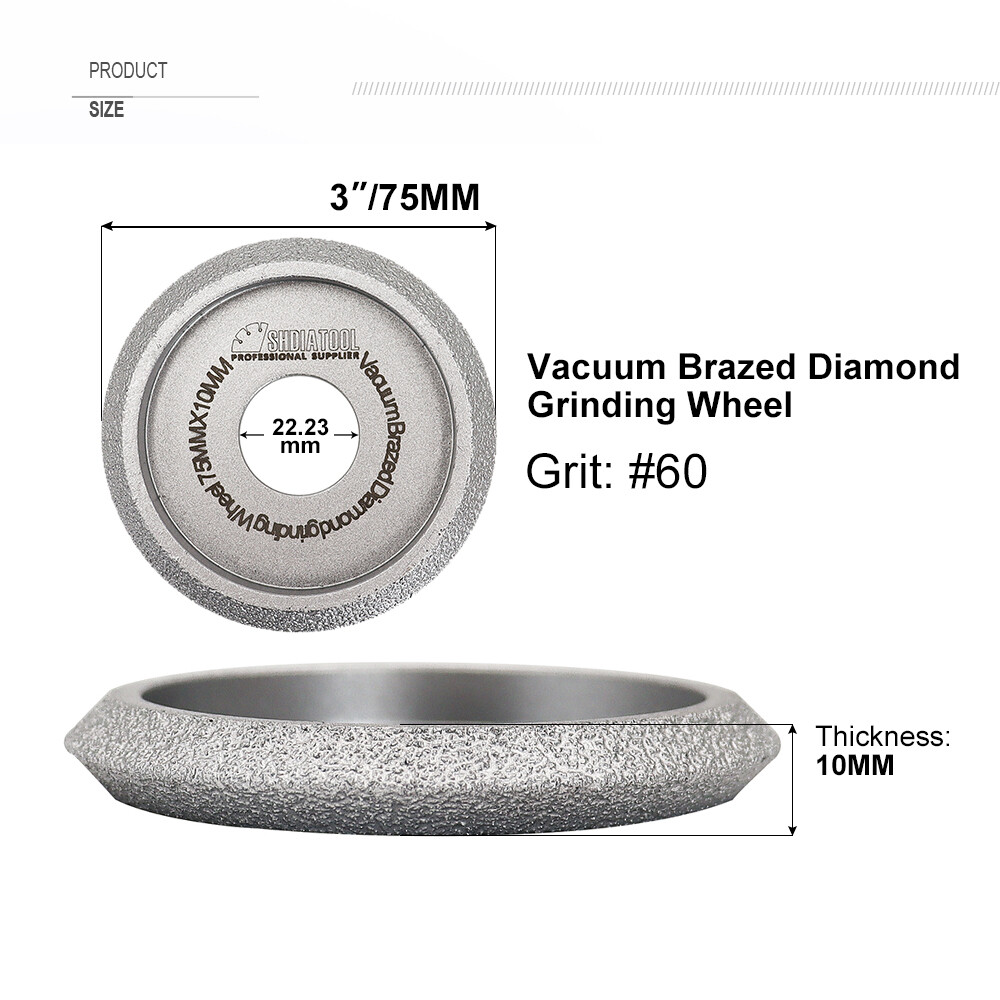 Dia 75mm 10/15/20/25/30mm Diamond Grinding Hand Wheel Grinder Carving Edge Cup