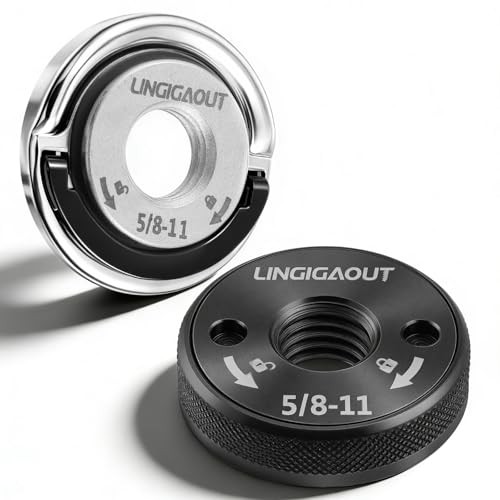 2PCS Angle Grinder Flange Nut with 5/8-11 Inch Thread Metal Grinder Lock Nut