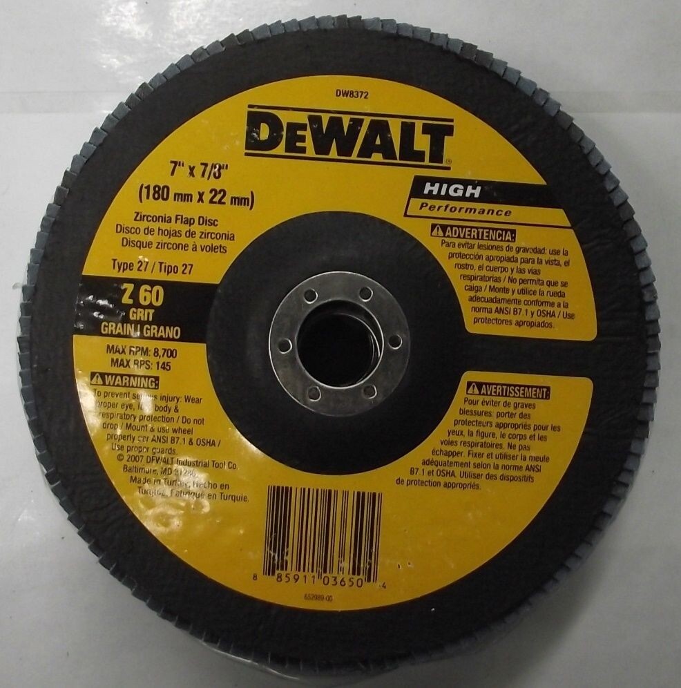 DEWALT DW8369 5 x 5/8″ – 11 Z120 Grit Zirconia Flap Disc 5pcs