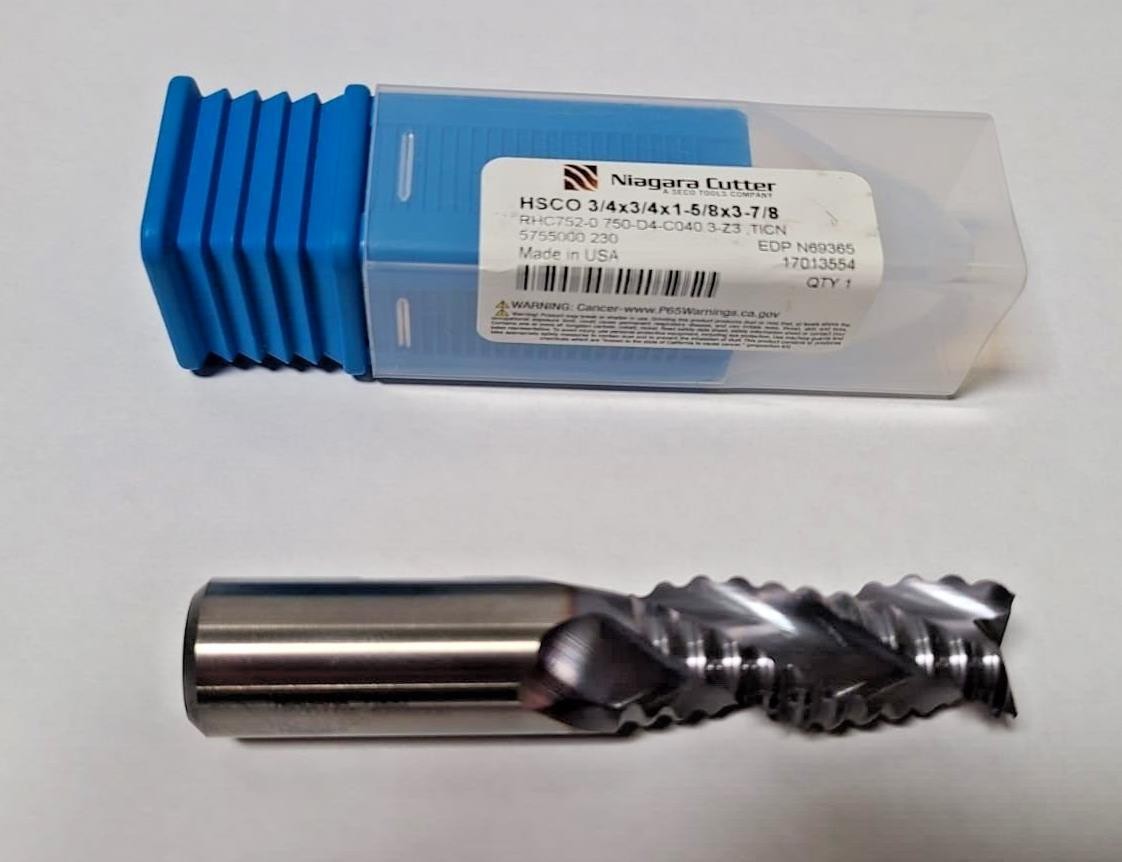 NIAGARA N69365 3/4″ Size 1-5/8″ LOC 3 Flute Cobalt HSCO Roughing End Mill