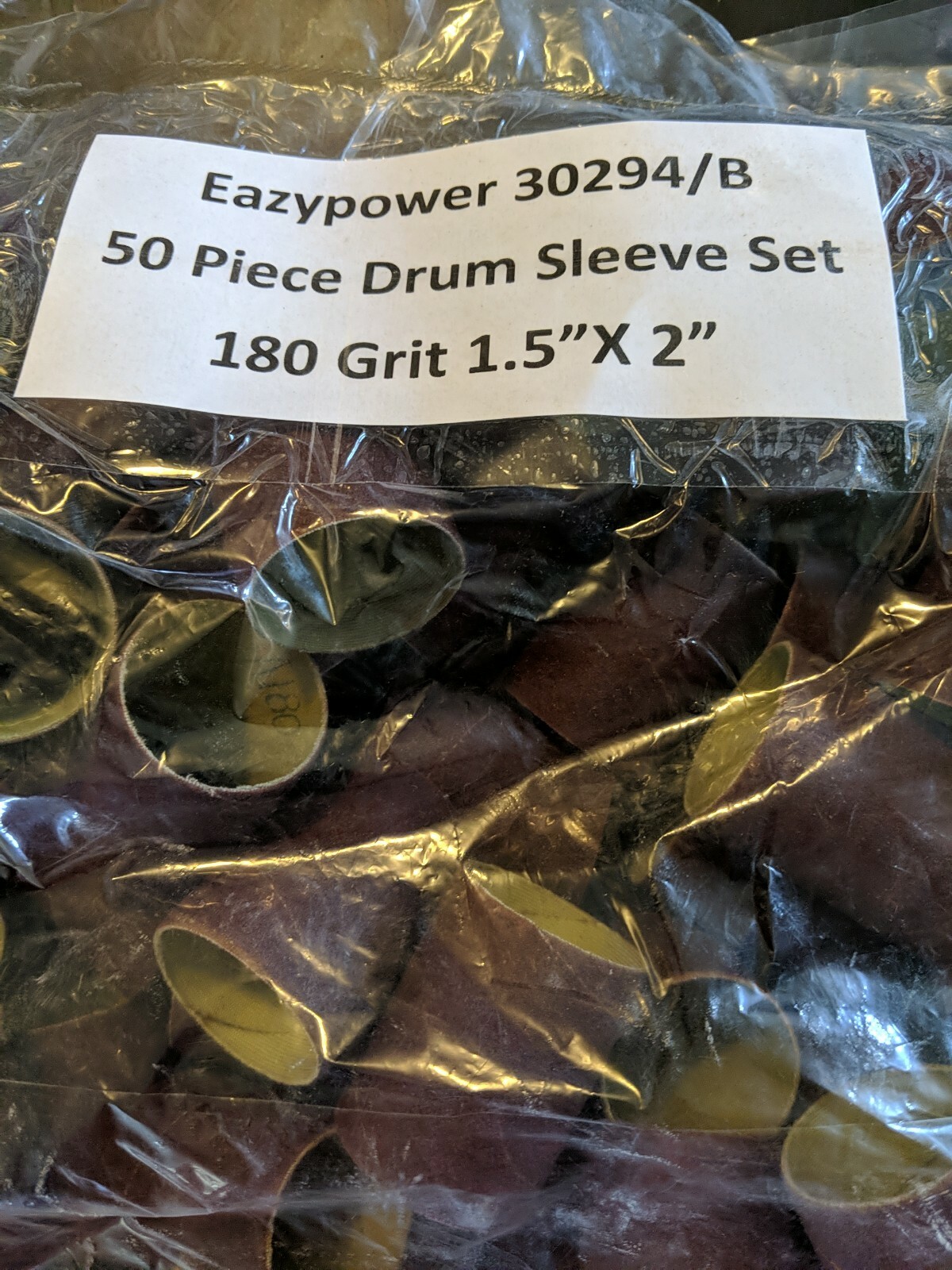 50 Eazypower Sanding Drum Replacement Sleeve 1-1/2″ Dia. x 2″ Length 180 Grit