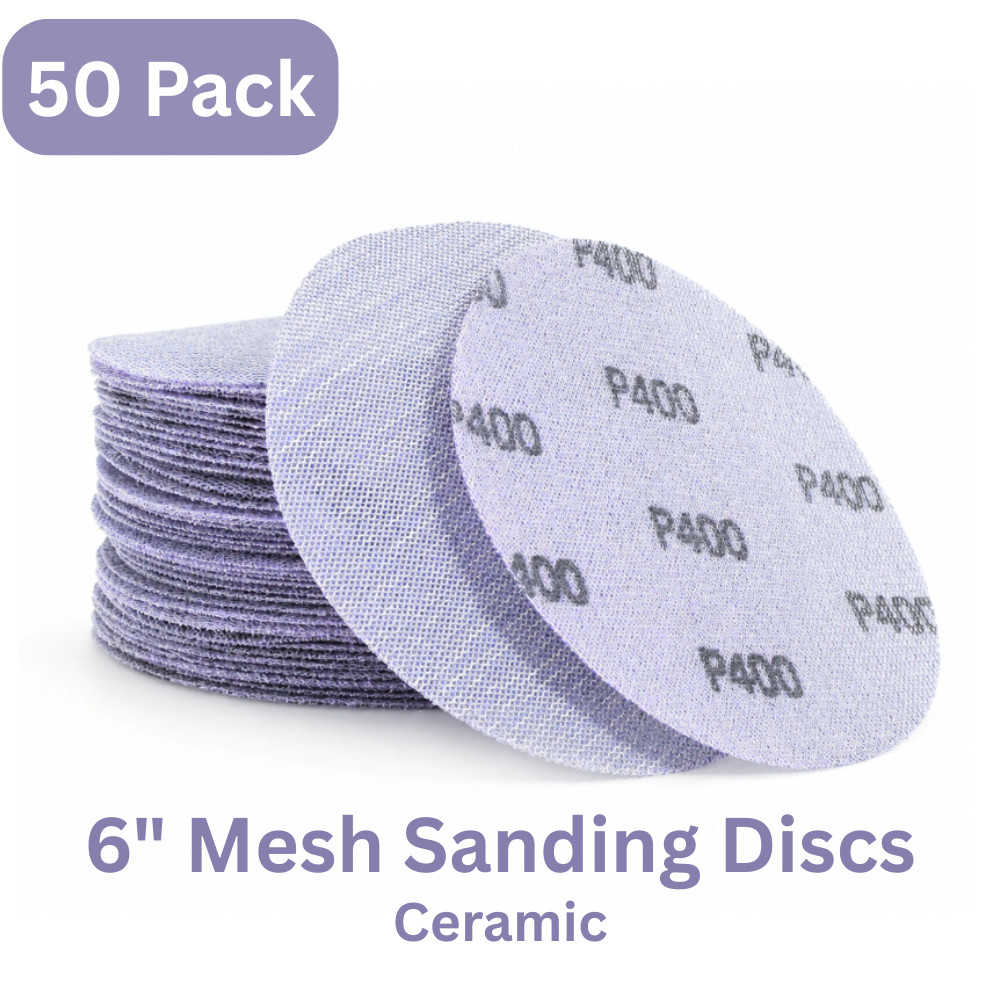 6″ Purple Ceramic Mesh Sanding Discs, Box of 50 – Hook & Loop Sandpaper