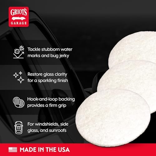 3” Glass Polishing Pads, Buffing Discs for Car Windows, 3″ Pads (Set of 3)