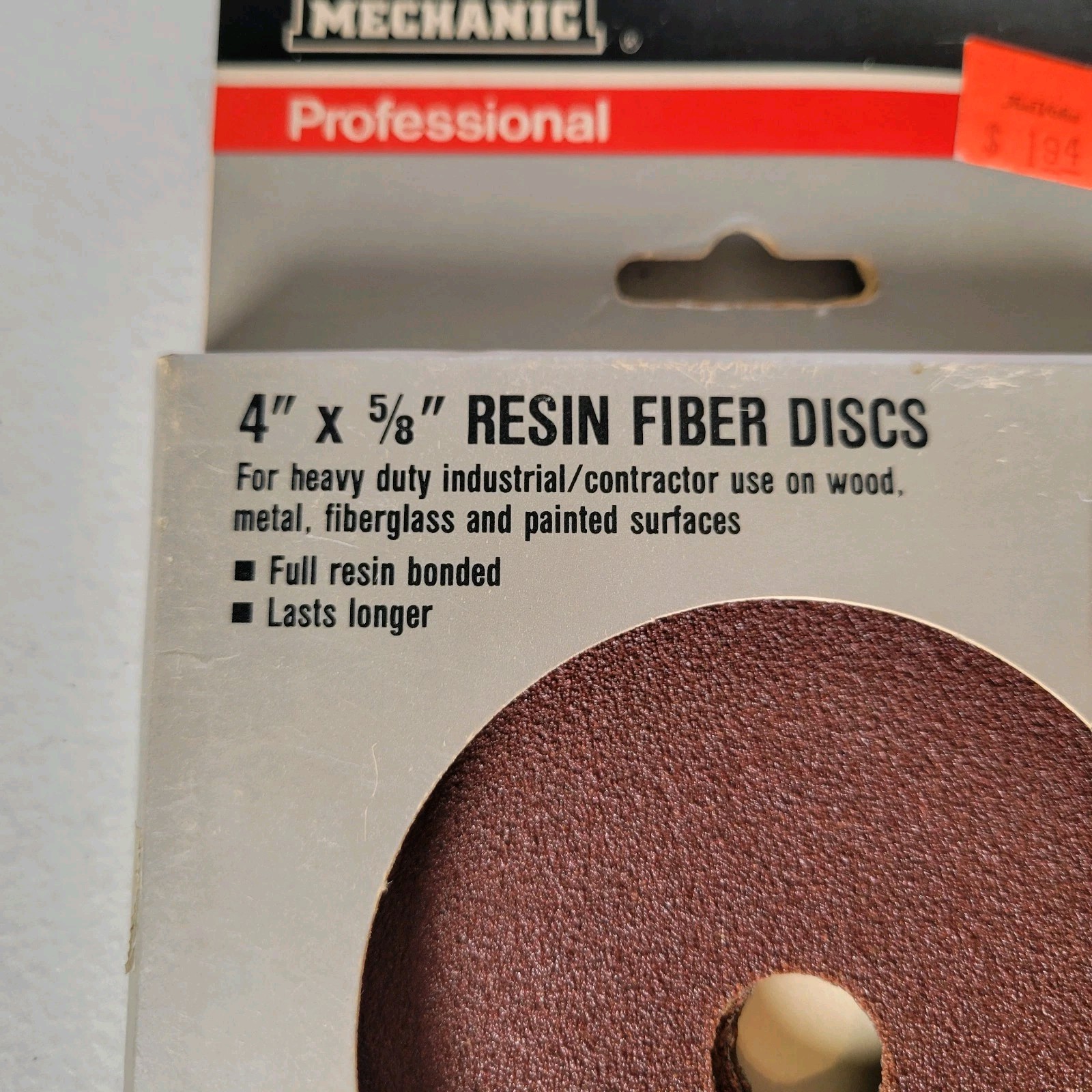(2) Master Mechanic Professional 4″x5/8″ Resin Fiber Discs Medium 80 Grit VTG
