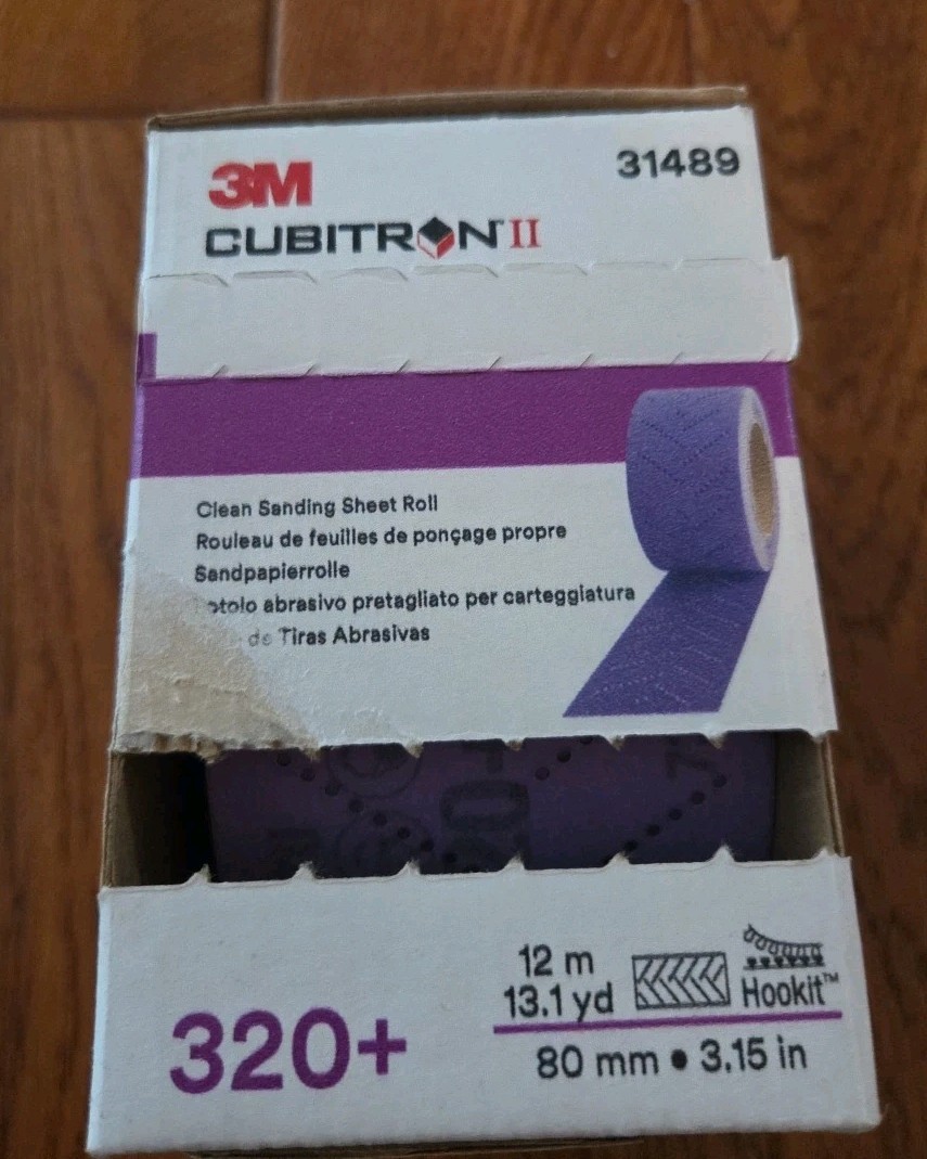 3M™ Cubitron™ II 31489 Hookit™ Clean Sanding Sheet Roll, 320+ Grade, 80mm x 12m
