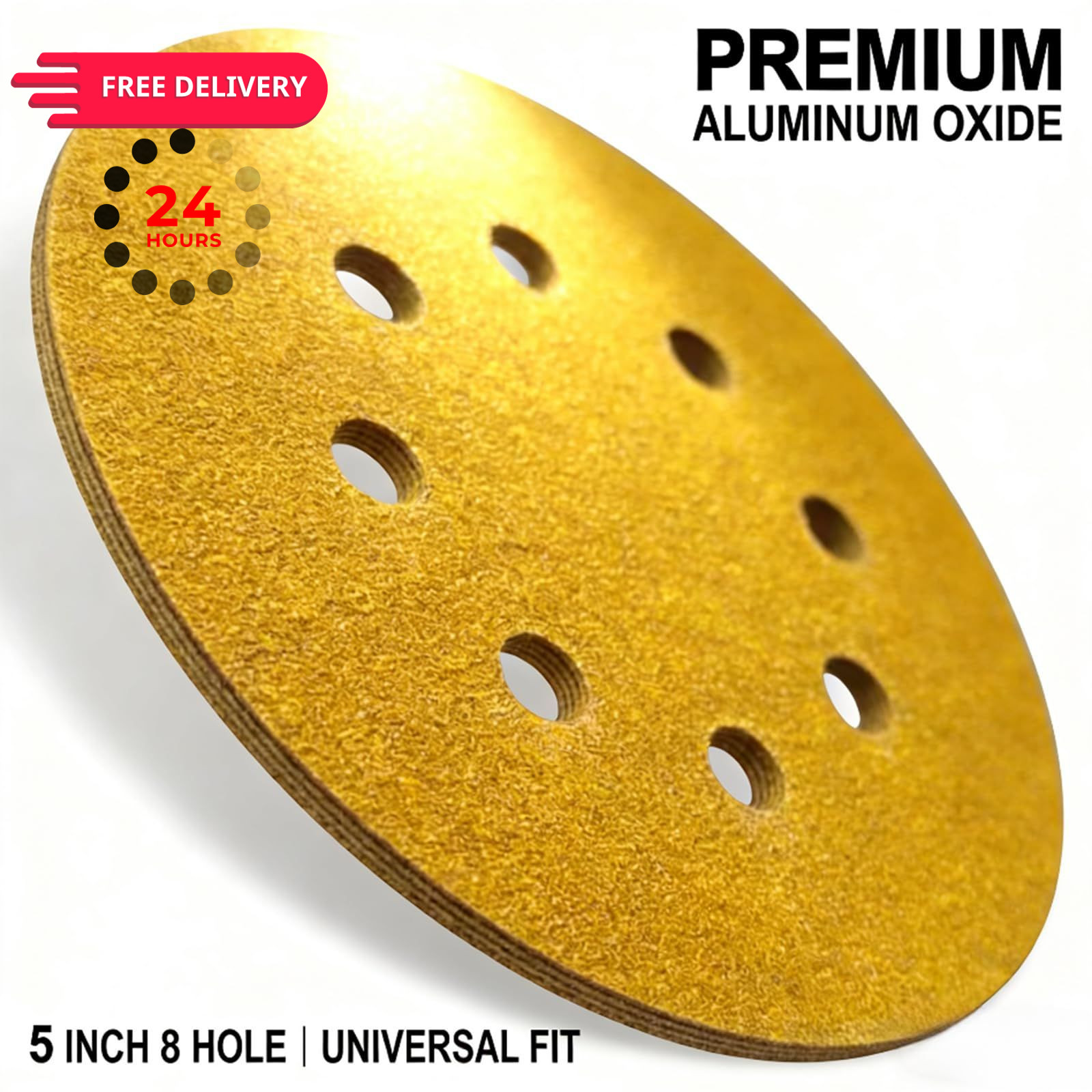 50 Pcs 5 Inch 8 Holes Dustless Sanding Discs, Hook & Loop Sandpaper 80, 120,…