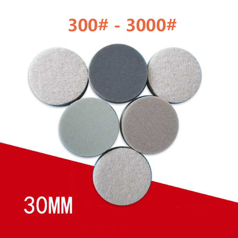 30mm Hook and Loop Sanding Discs Sandpaper Wet and Dry 300-3000 Grit Pads Green