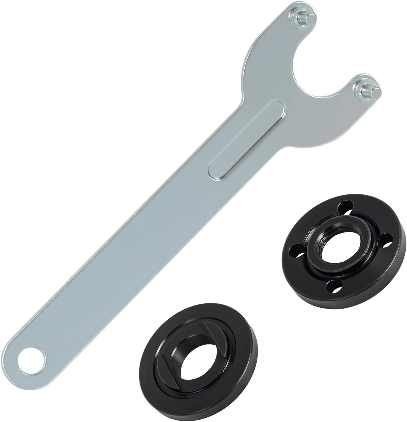 3 Pcs Angle Grinder Nut & Wrench Kit 5/8-11 Thread Metal Inner Outer Flang