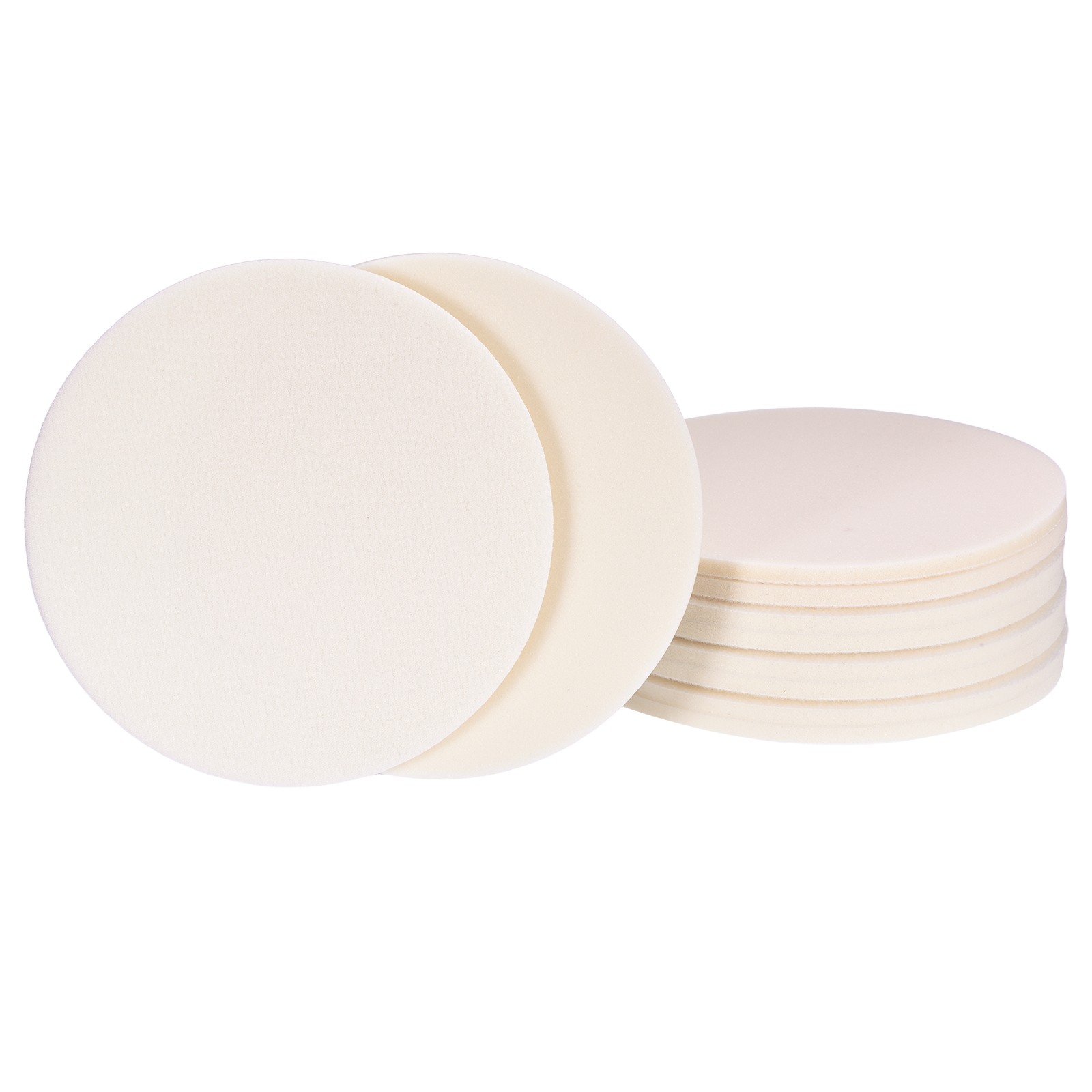 10 Pcs 500-600 Grit 6 Inch Hook and Loop Sponge Sanding Disc for Sander, White