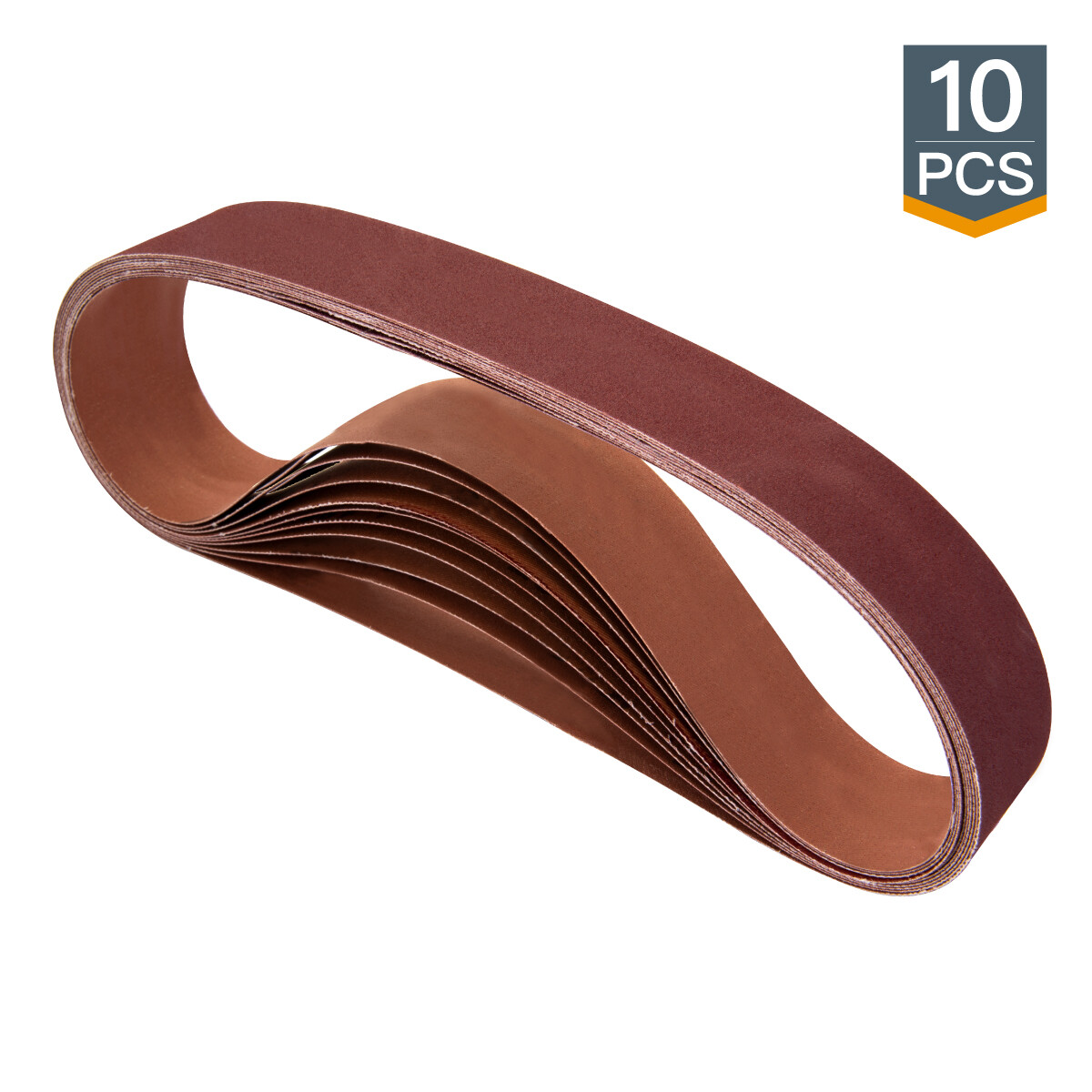 POWERTEC 2 x 42 inch 80 Grit Sanding Belt Aluminum Oxide Sandpaper Belts 10pcs