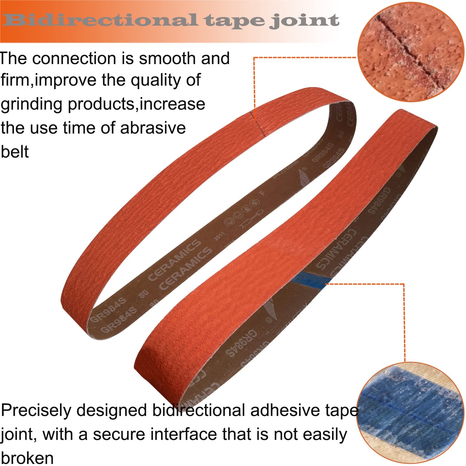 Tonmp 6 Pack 2 x 72 Inch Metal Grinding Ceramic Sanding Belts Kit -1 Pcs…