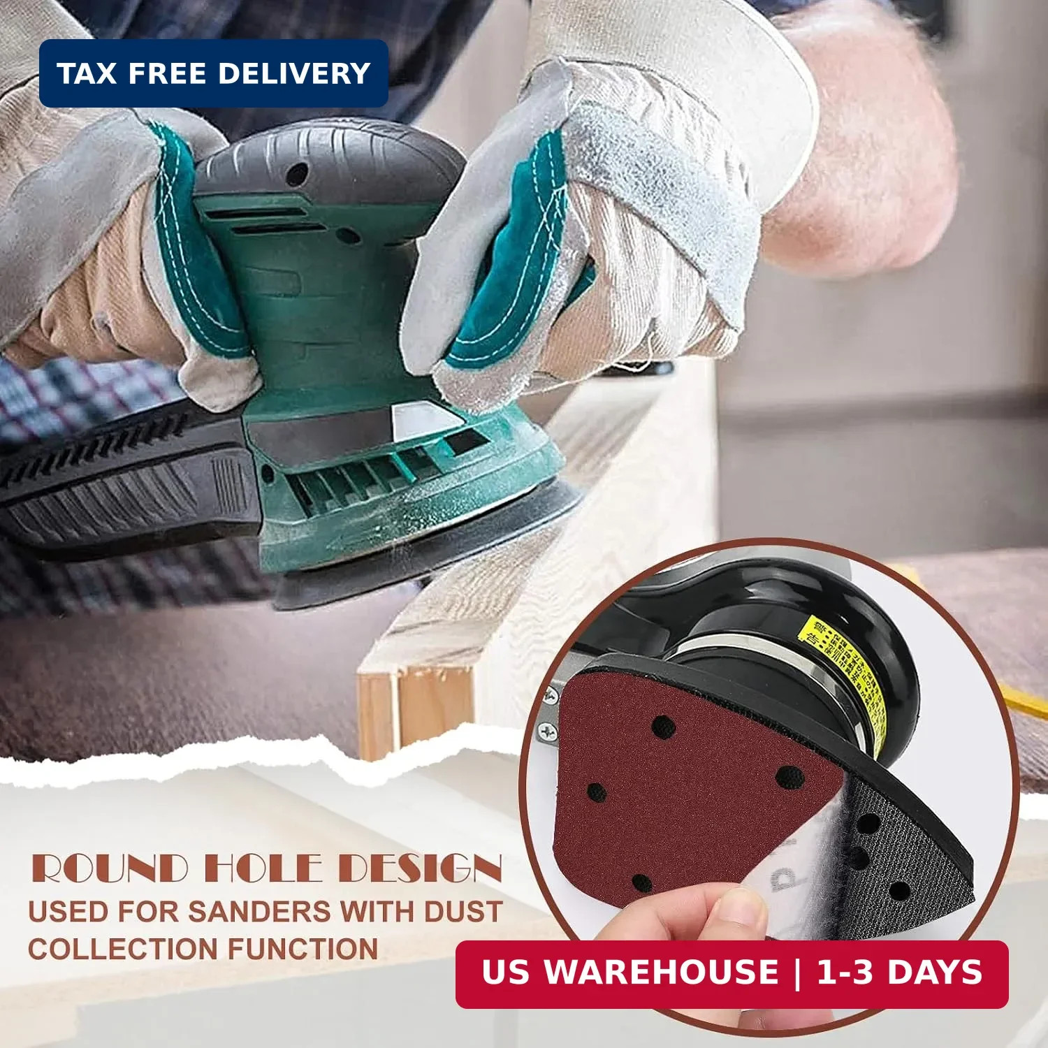 400 Grit Mouse Sander Sandpaper, Jamiikury 5 Hole Detail Sander Sandpaper Palm S