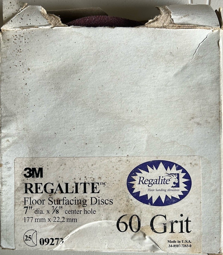 3M Regalite Floor Surfacing Discs 60 Grit 25 Count 7″ Diam. x 7/8″ Center Hole