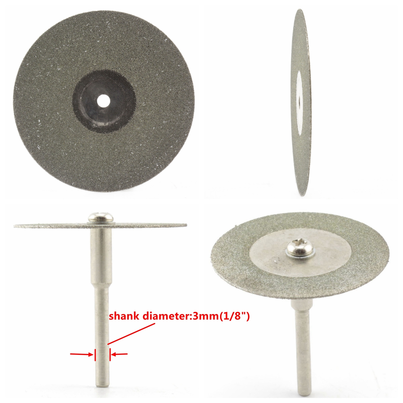 10Pcs 60mm Diamond Rotary Blade Saw Cut-off Disc Coated Cutting Wheel for Dremel