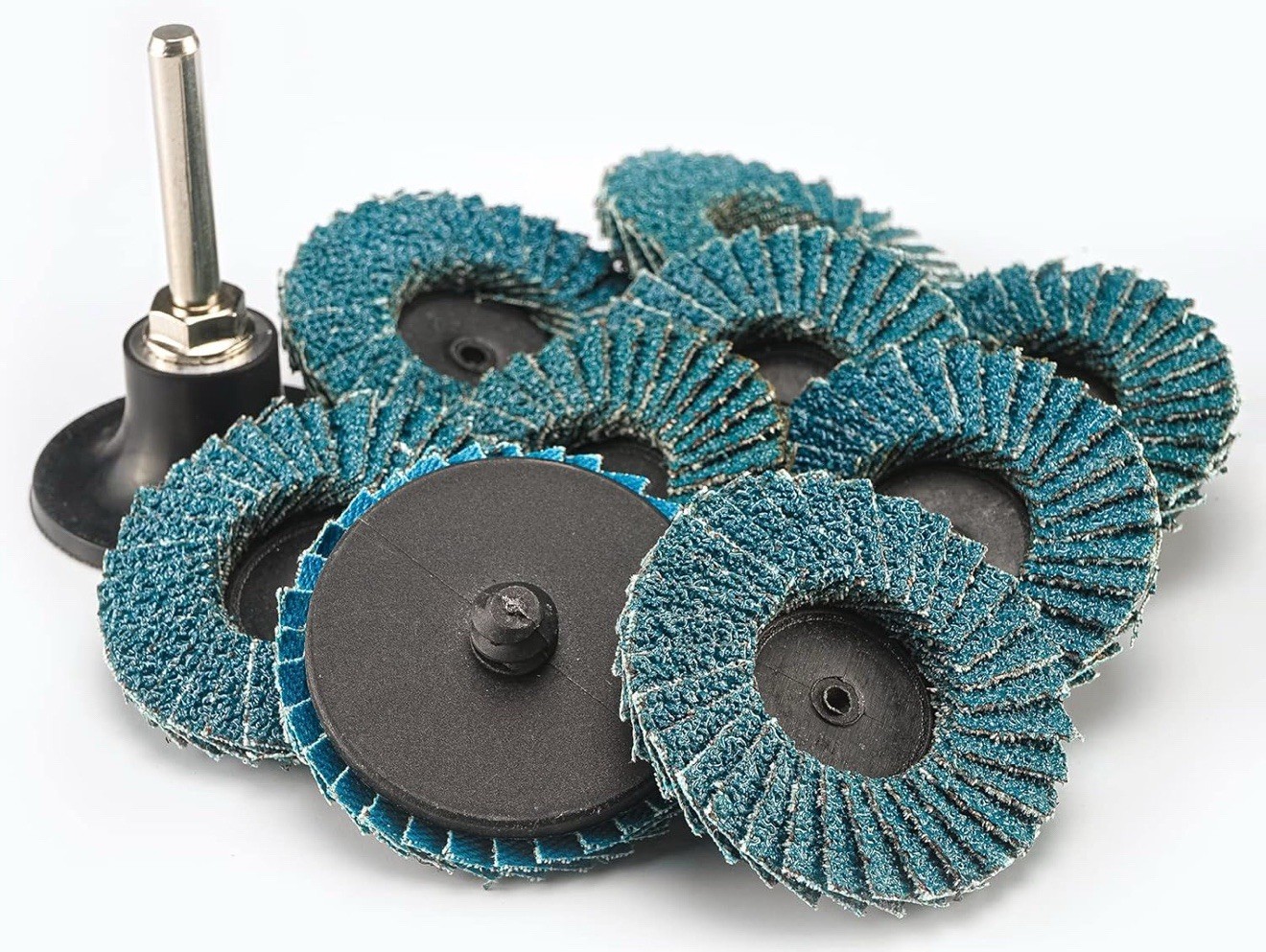 10pc-120 Grit IIT 2″ Flap Disc Roll Lock Sanding Disc with 1pc 1/4″ Holder~81027