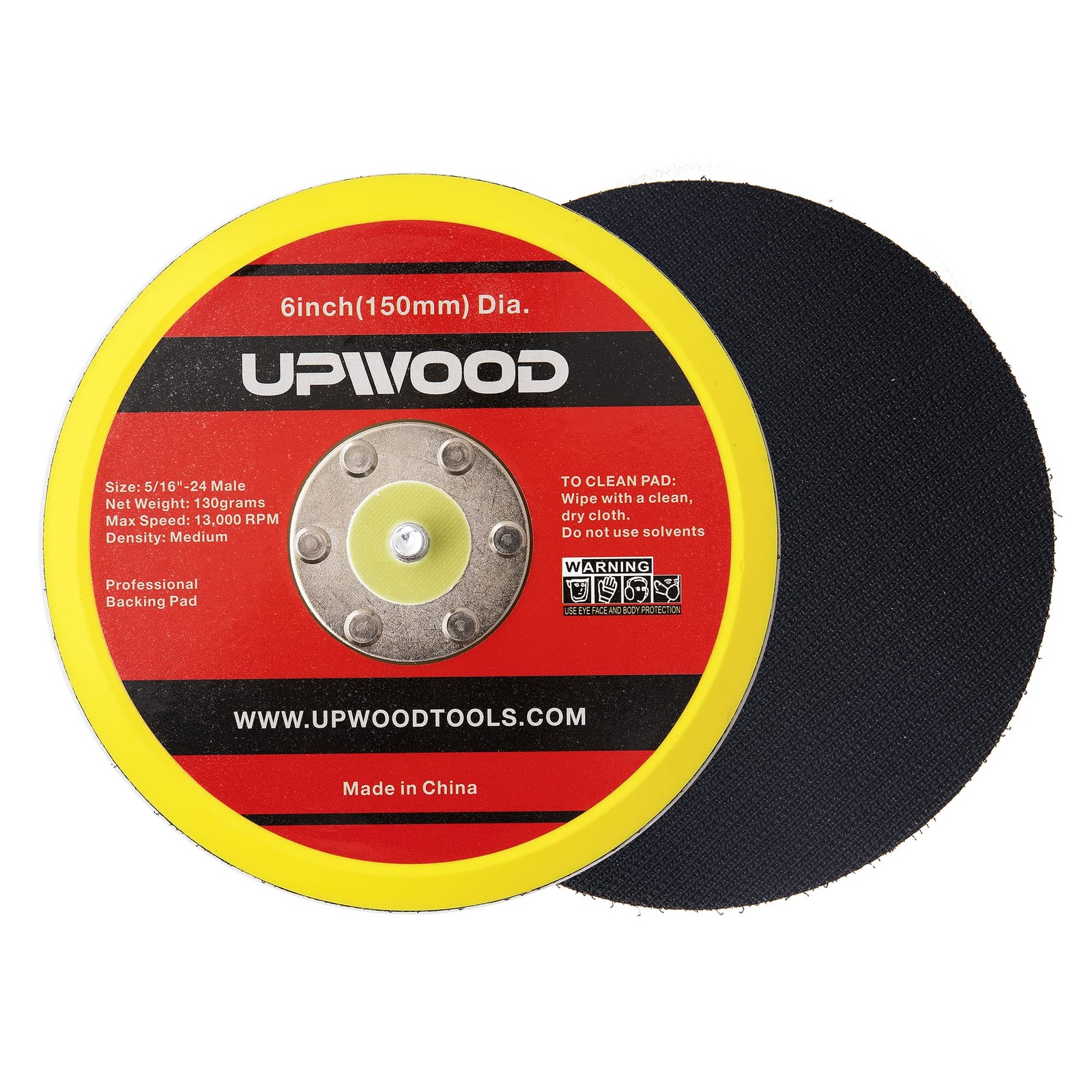 6 Inch Hook Loop Backing Pad Air Sander Polisher 5/16 24 Thread DA Sanding 13000