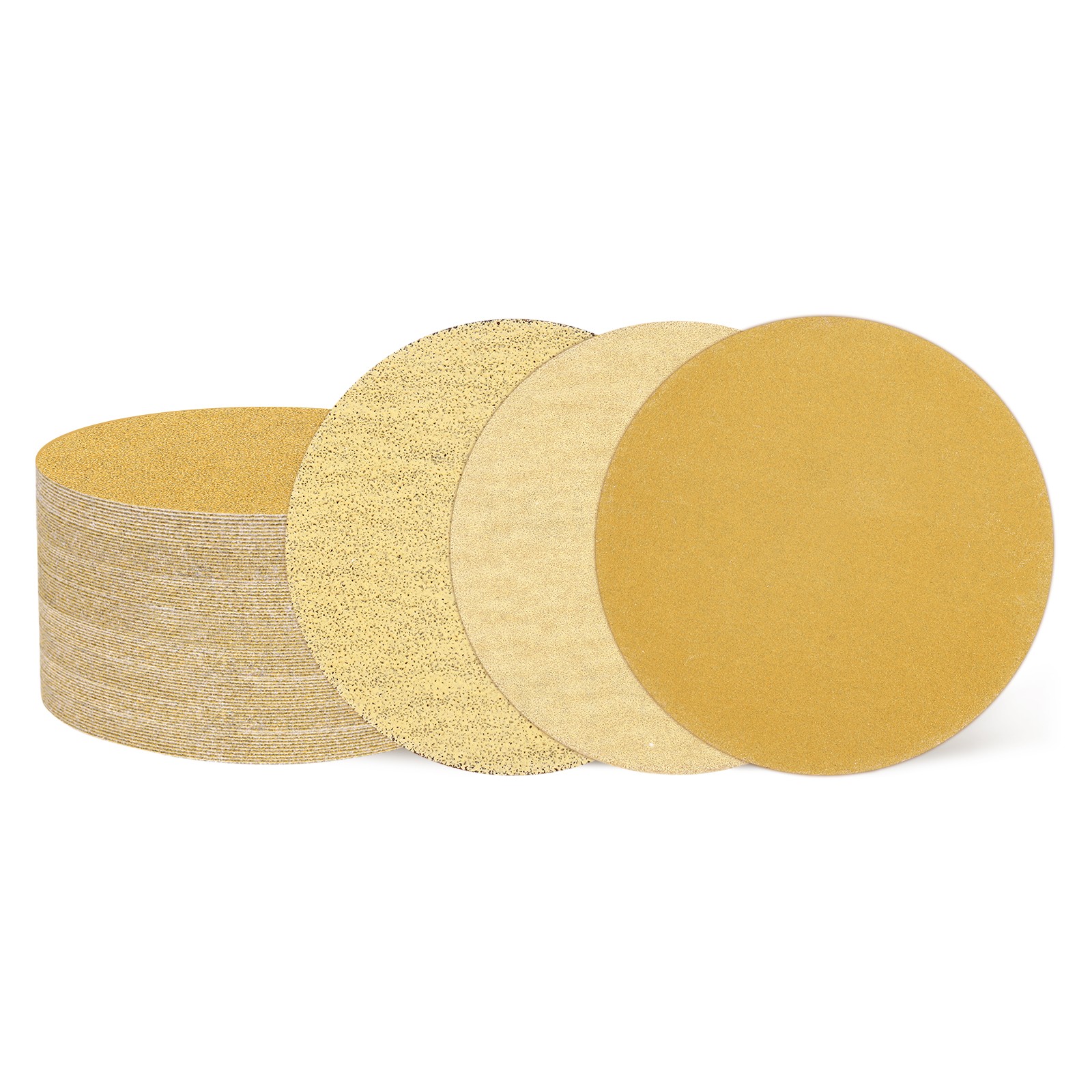 150 Pcs 3 Inch Sanding Disc 80/180/320 Grit Hook and Loop Sandpaper, Gold