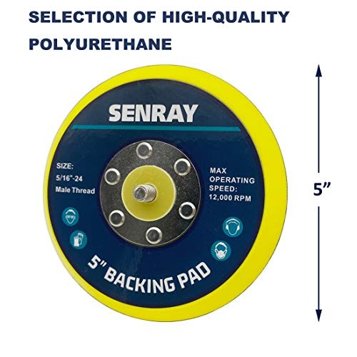 5 Inch Dual-Action Hook & Loop Molded Urethane Flexible Backing Plate for 5″