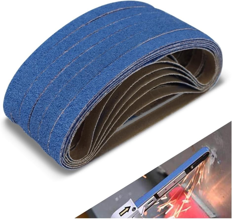 1/2 x 18 Inch Sanding Belts, 36 Pcs 60 Grit, Zirconia Sanding Belts for Medium-D