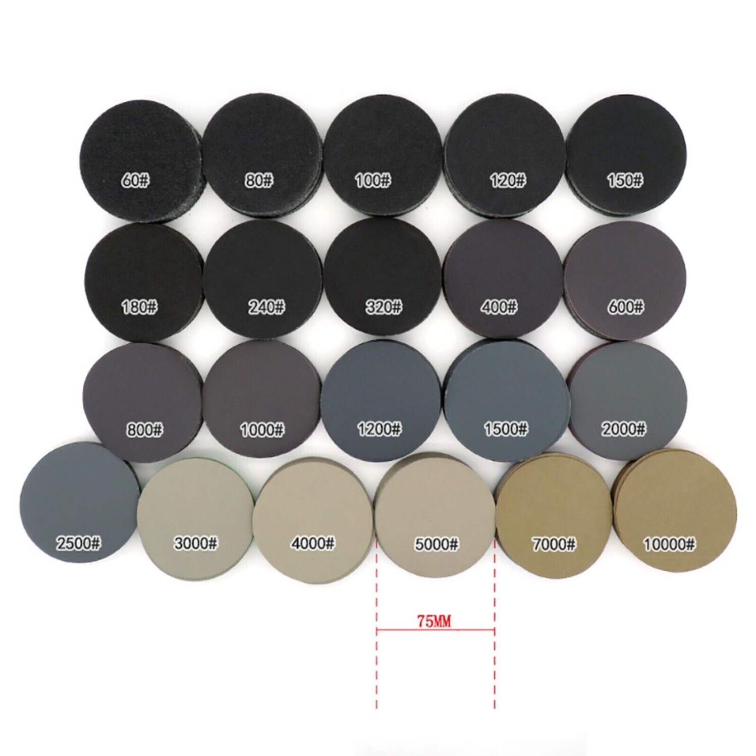75mm Sanding Discs Hook & Loop 3” Wet and Dry Sandpaper Pads 60 – 10000 Grit