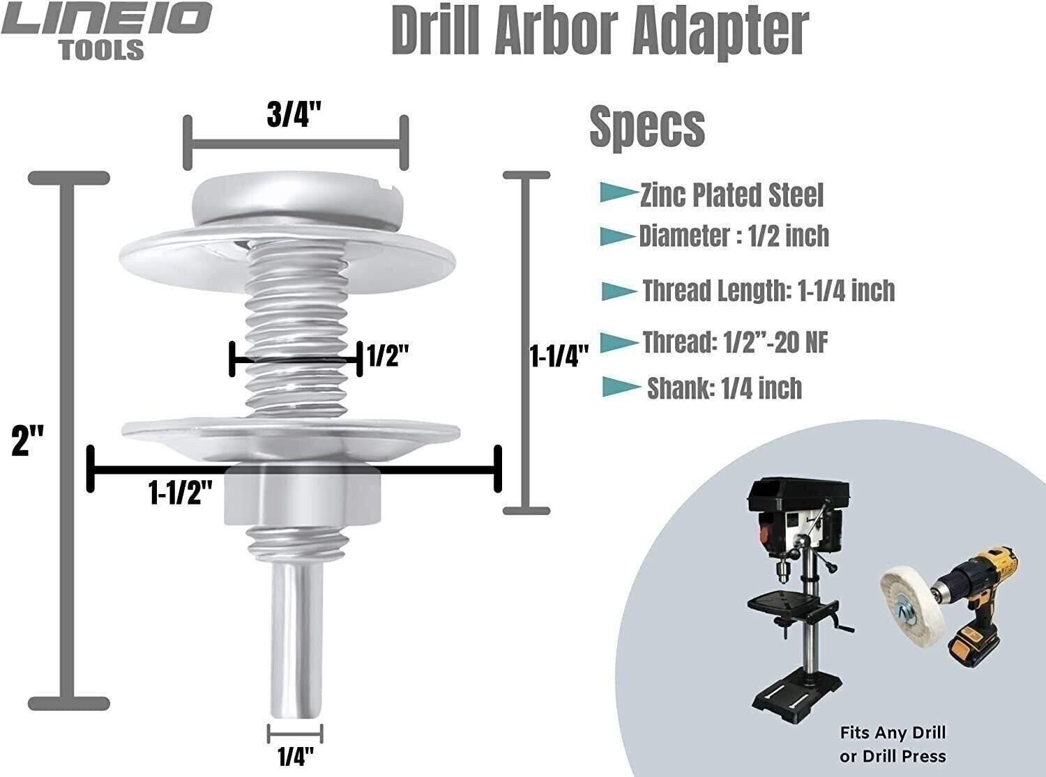 7pc Metal Buffing Kit for Drill 6″ Wheel for Polishing S. Steel Iron Aluminum