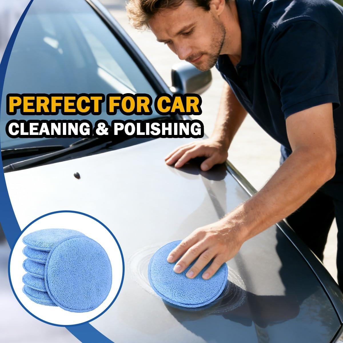 Car Wax Applicator Pad, Microfiber Applicator Pad for Buffing & Detail Polishing