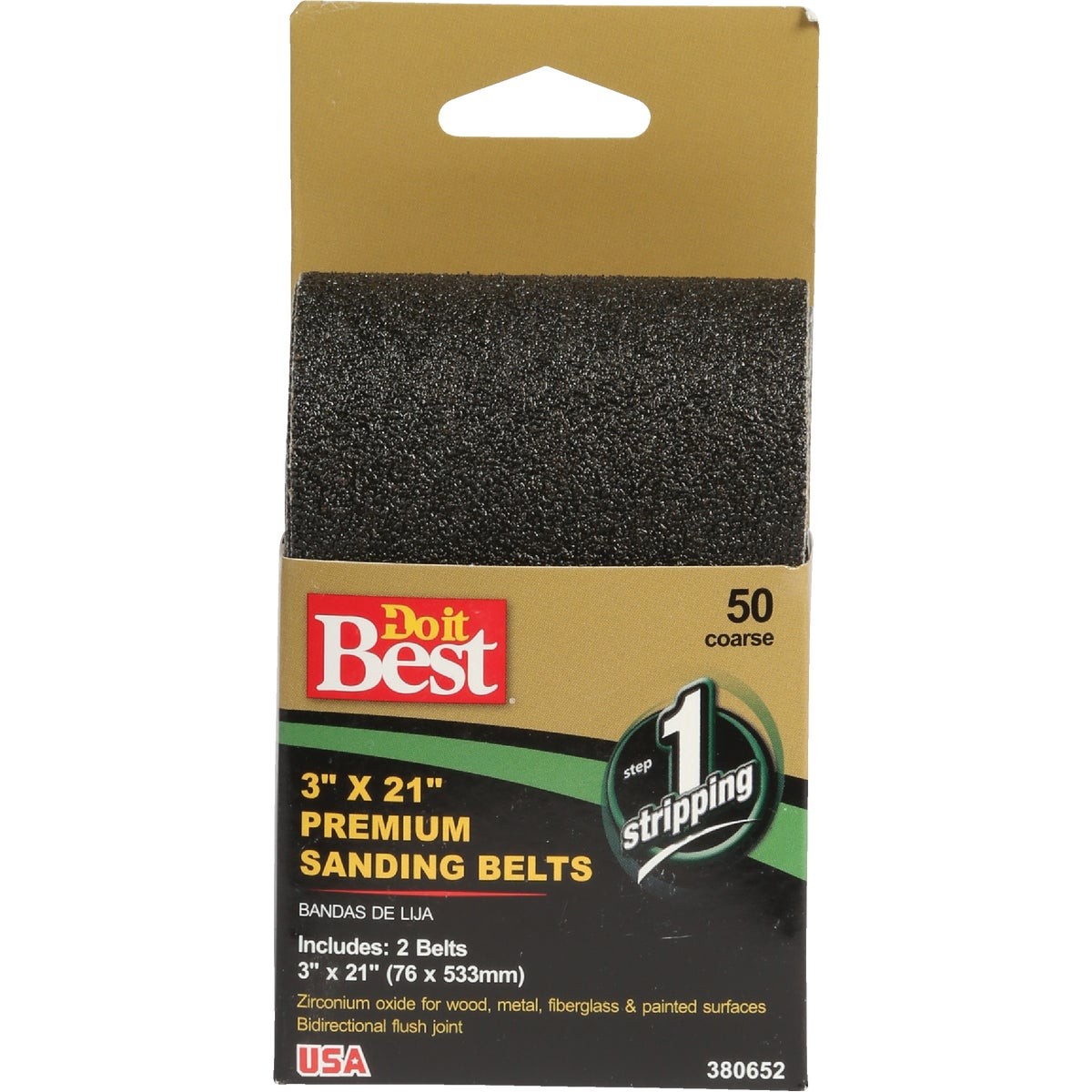 Do it Best 3 In. x 21 In. 80 Grit Heavy-Duty Premium Sanding Belt (2-Pack) SIM