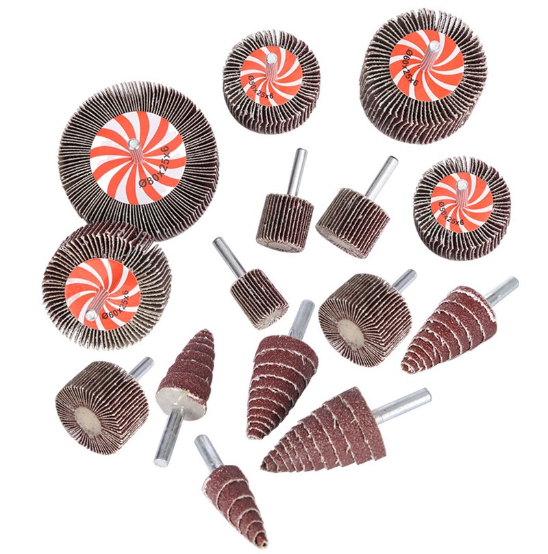 15mm-80mm Sanding Flap Wheel Disc Sandpaper Abrasive 1/4” Shank Drill 80 Grit